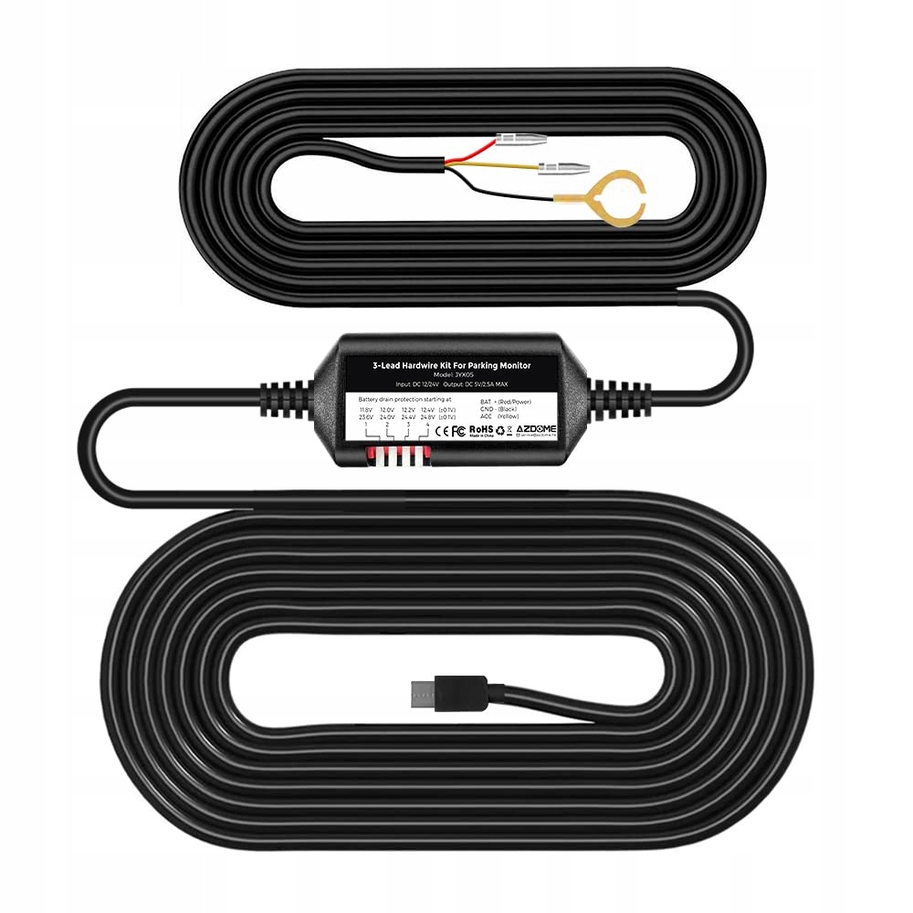 Zestaw Hardwire Kit Adapter Kabel do kamery samochodowej Usb C