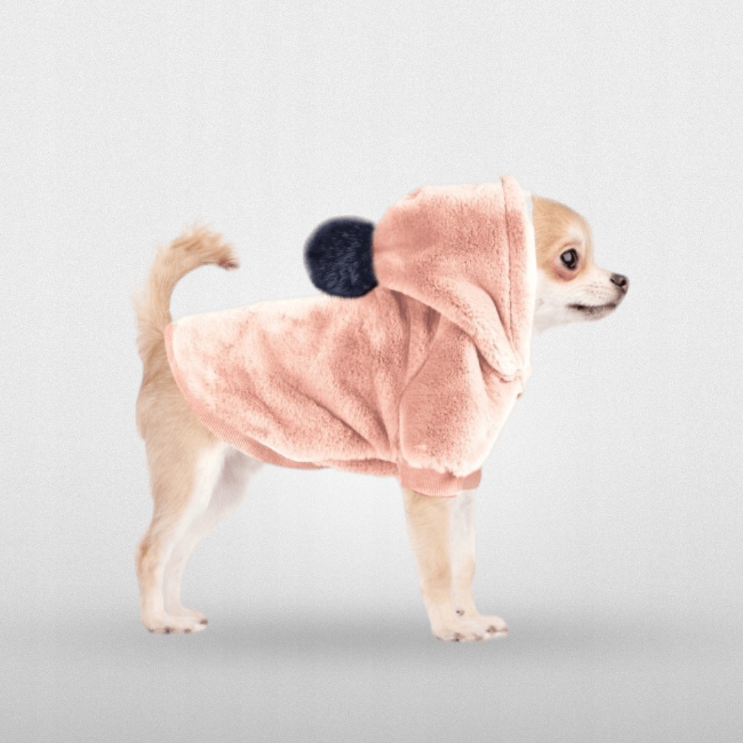 Mikina Pro Psa S Kapucí A Bambulí Růžová Milk&pepper Irina T38L