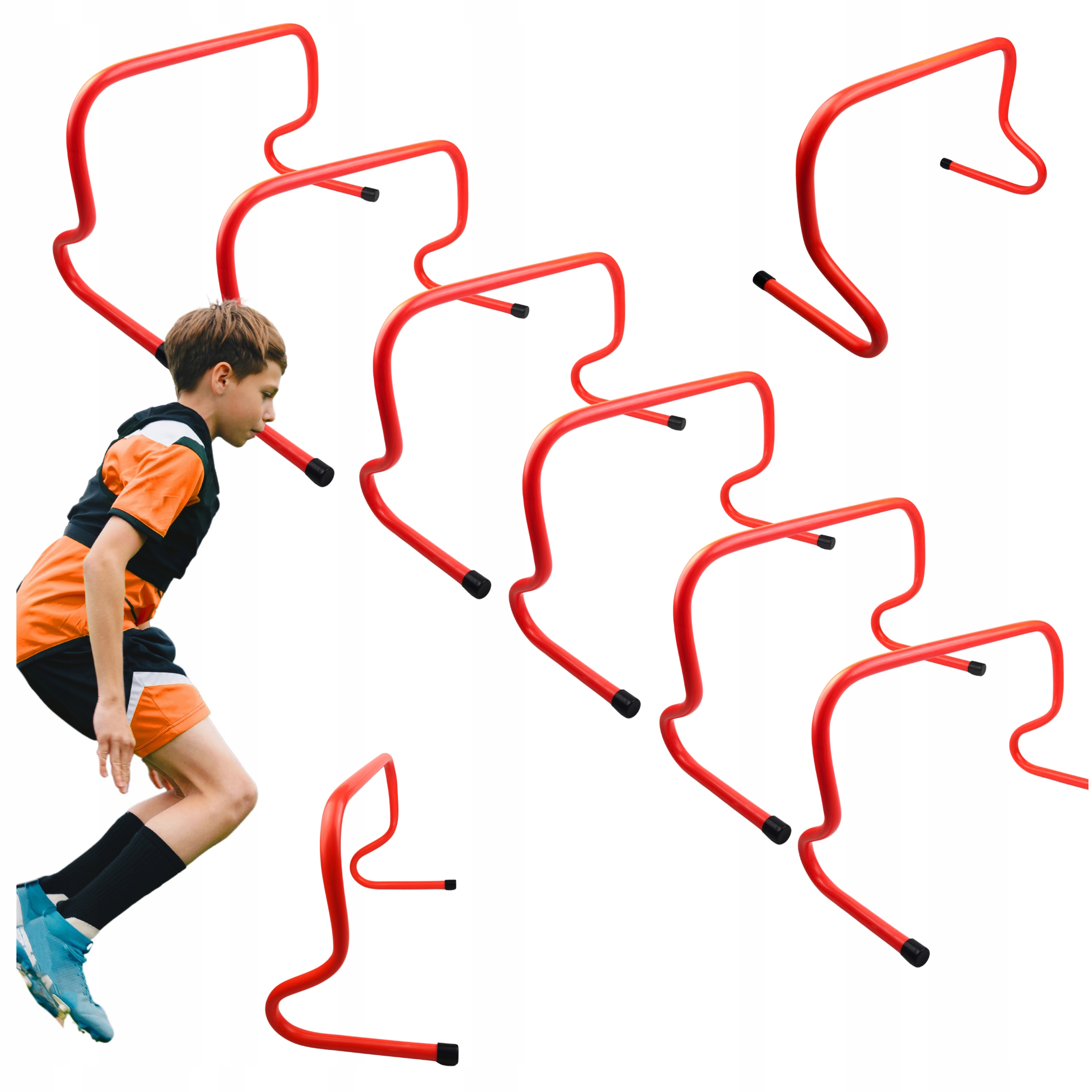 6x Płotki Koordynacyjne Treningowe Przeszkoda Treningowa Płotek 30CM Piłka