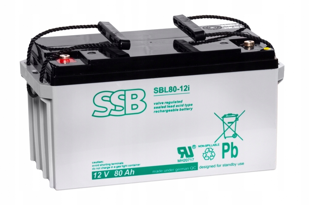 Akumulator Ssb Sbl 80-12i- 12V 80Ah Long Life, żywotność do 12 lat