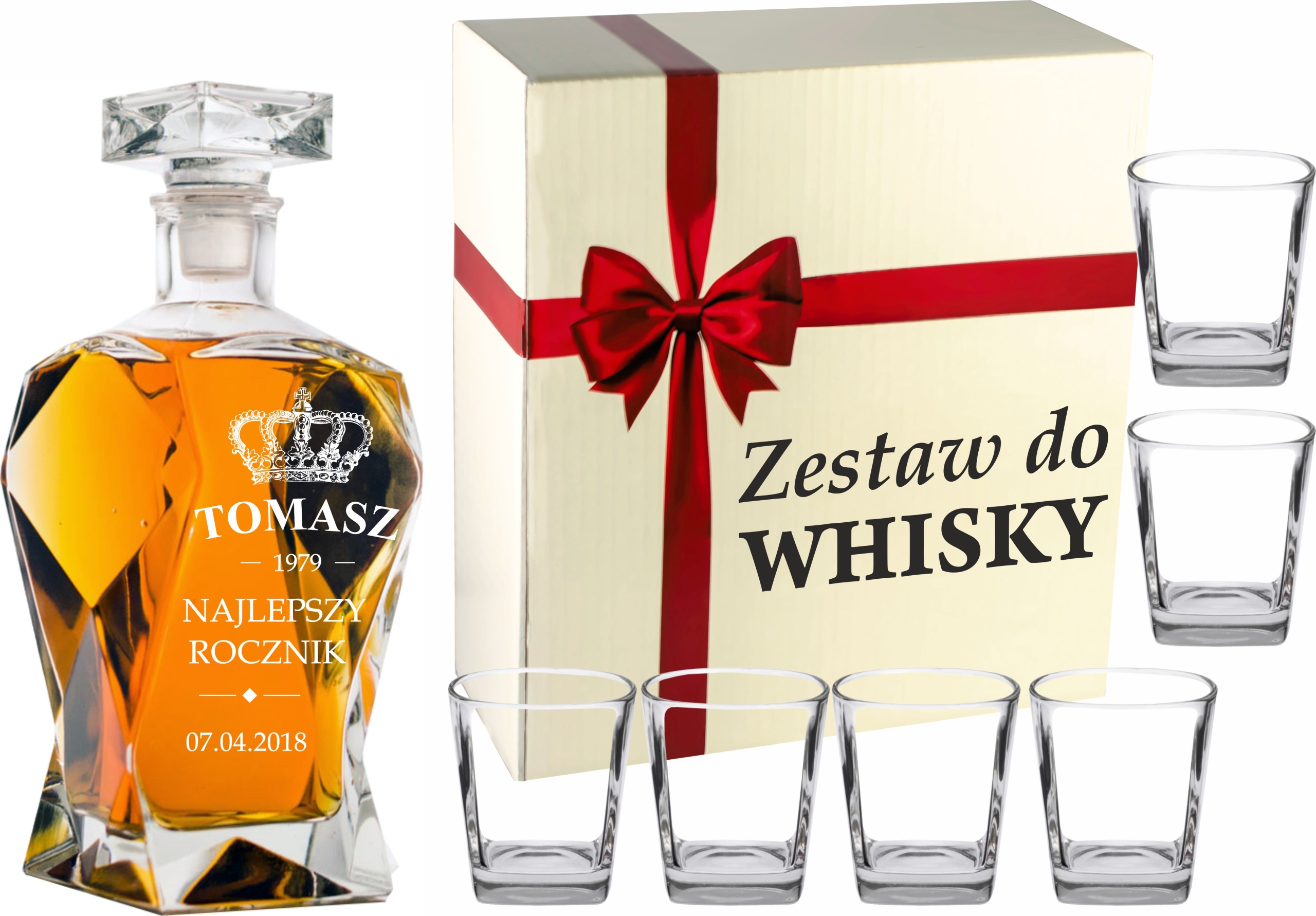 

Zestaw do Whisky Karafka Z Grawerem 6 Szklanek