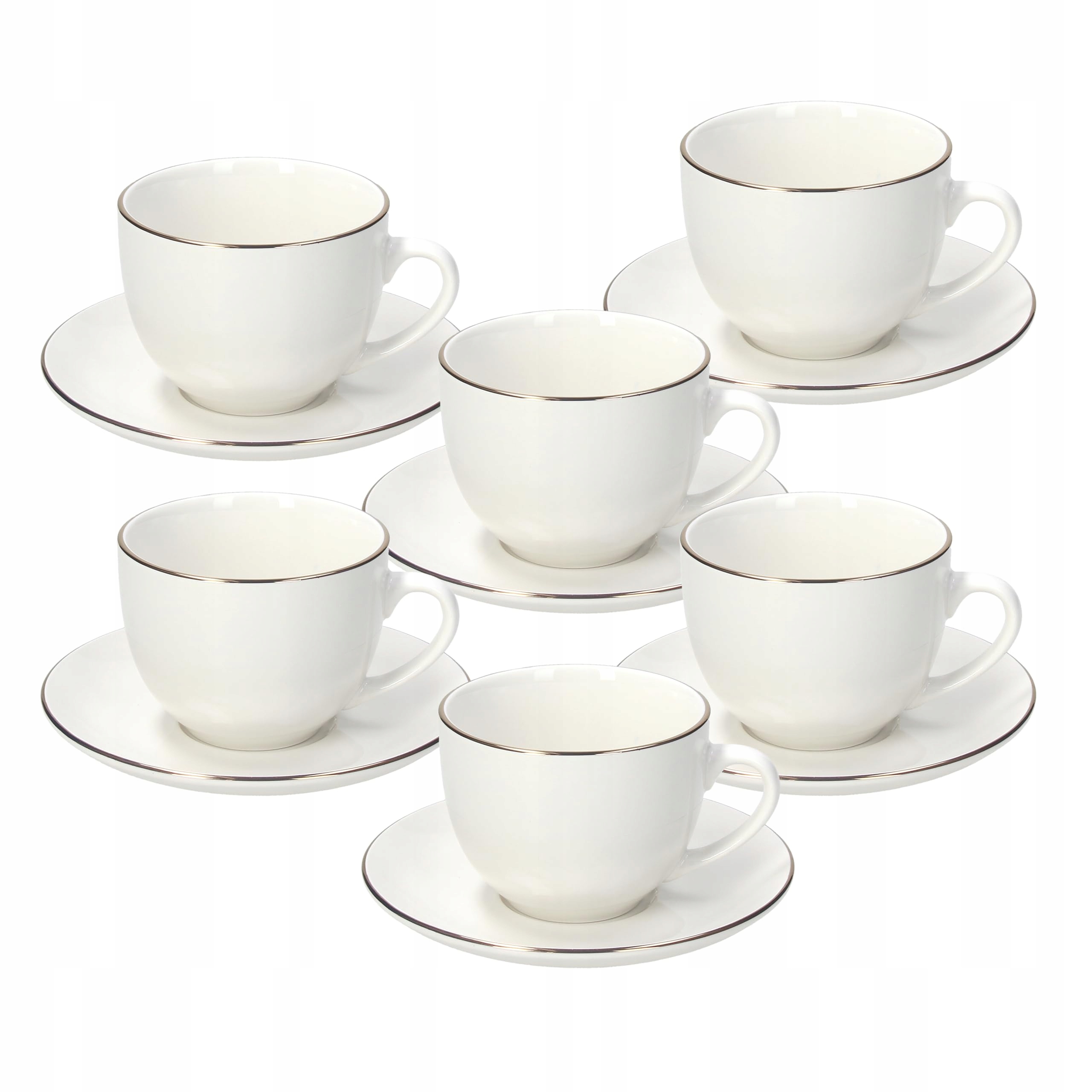Tognana Zlatá Čelenka – Sada 6 Šálok Na Čaj S Podšálkami Z Porcelánu