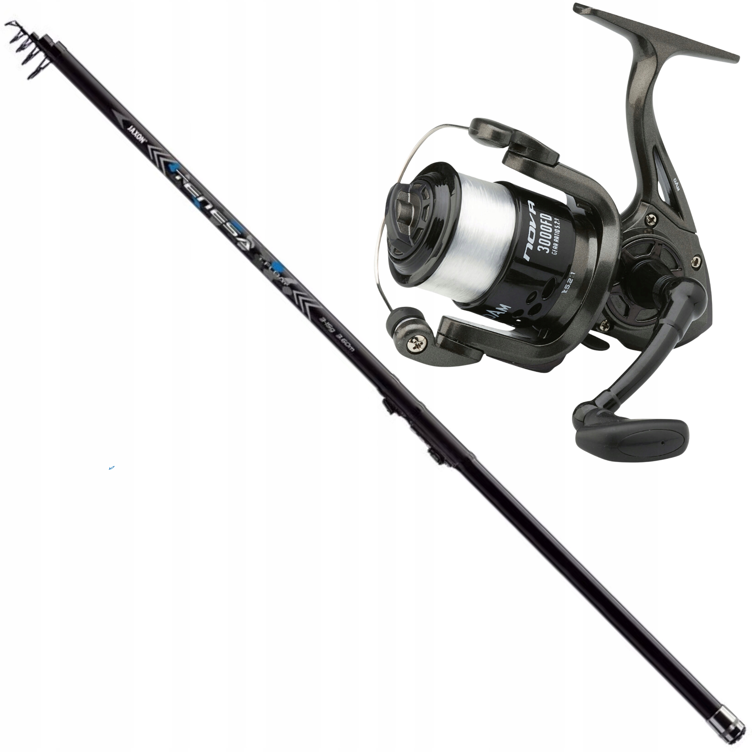 Zestaw Na Spławik Wędka Jaxon Kołowrotek z nawiniętą żyłką Dam Spławikowy