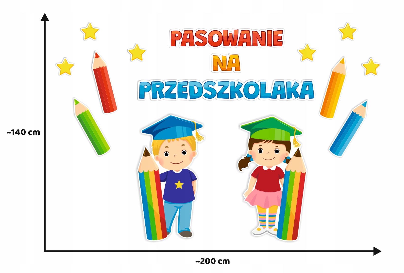 Dekoracja Pasowanie na Przedszkolaka duża - rozmiar XXL Bohater brak