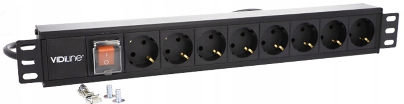 Listwa zasilająca Pdu Rack 19" 8 gniazd Schuko Vidiline
