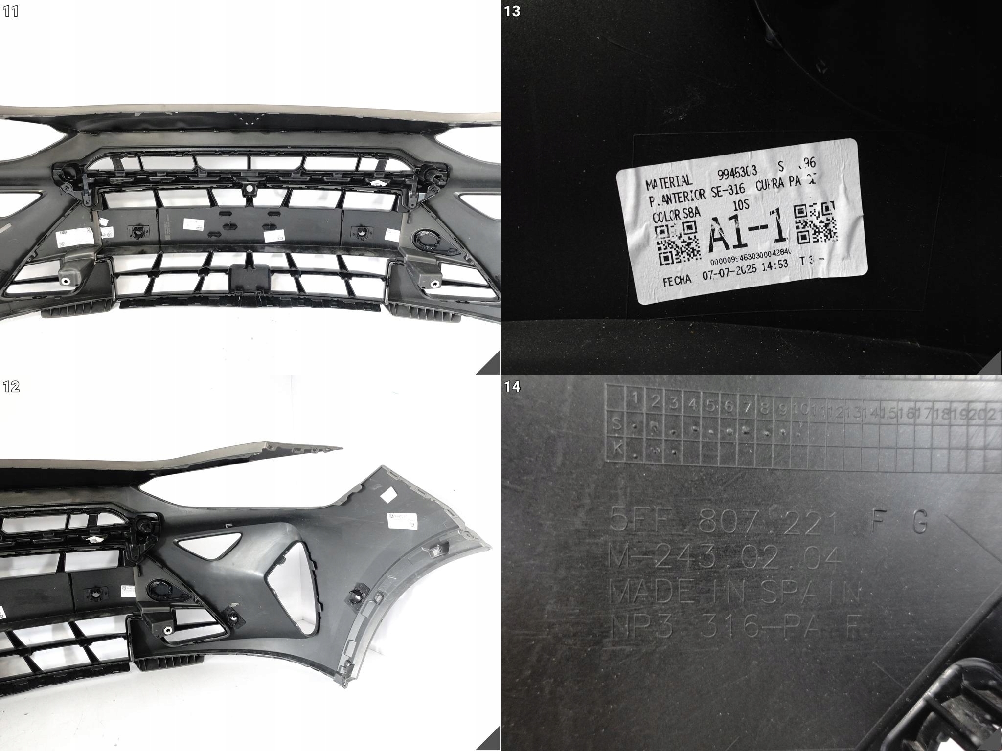 CUPRA FORMENTOR 5FF LIFT 24- bumper BUMPER grid front (KAMERA/6xPDC)