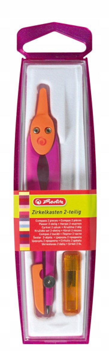CYRKIEL METALOWY + rysiki W ETUI HERLITZ RÓŻOWY