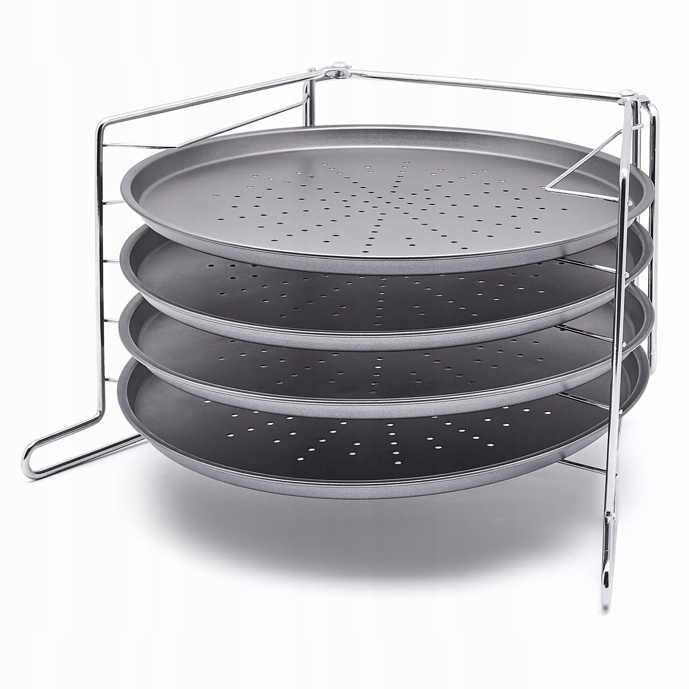 

Komplet 4 Blach Do Pieczenia Pizzy Stojak Pizza