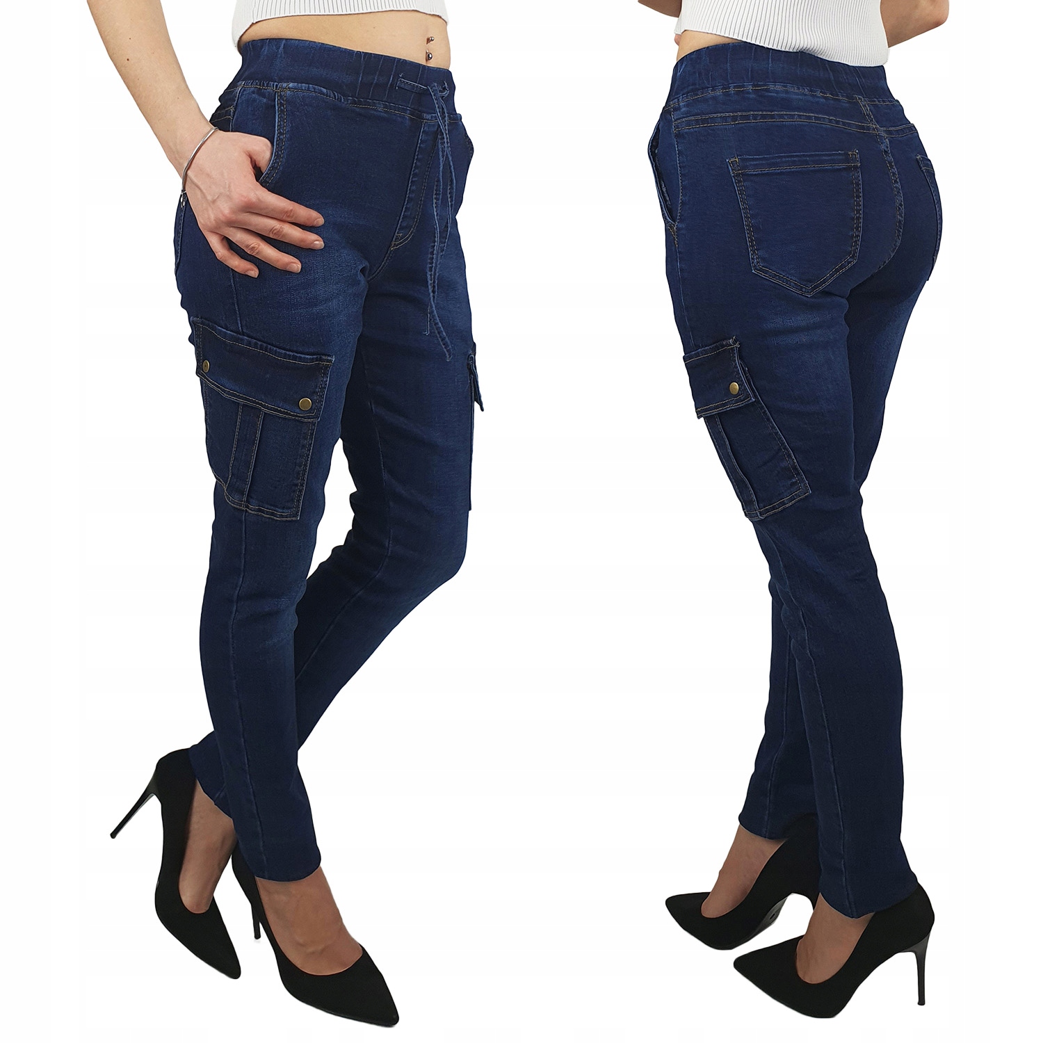 

#damskie Spodnie Jeans Młodzieżowe Bojówki Cargo 4