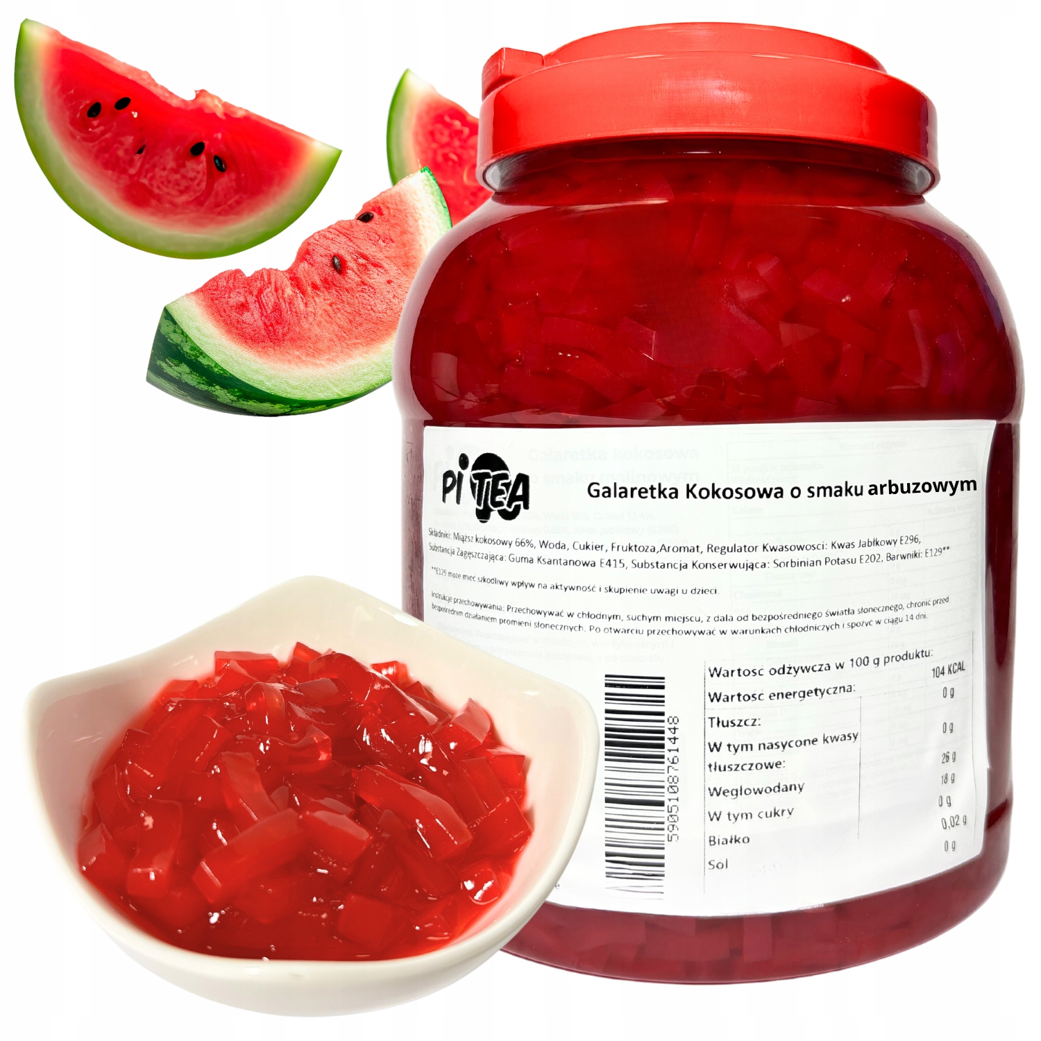 Levně Nata de Coco Jelly želé bonbony želé pro bubble tea 3,8 kg Meloun