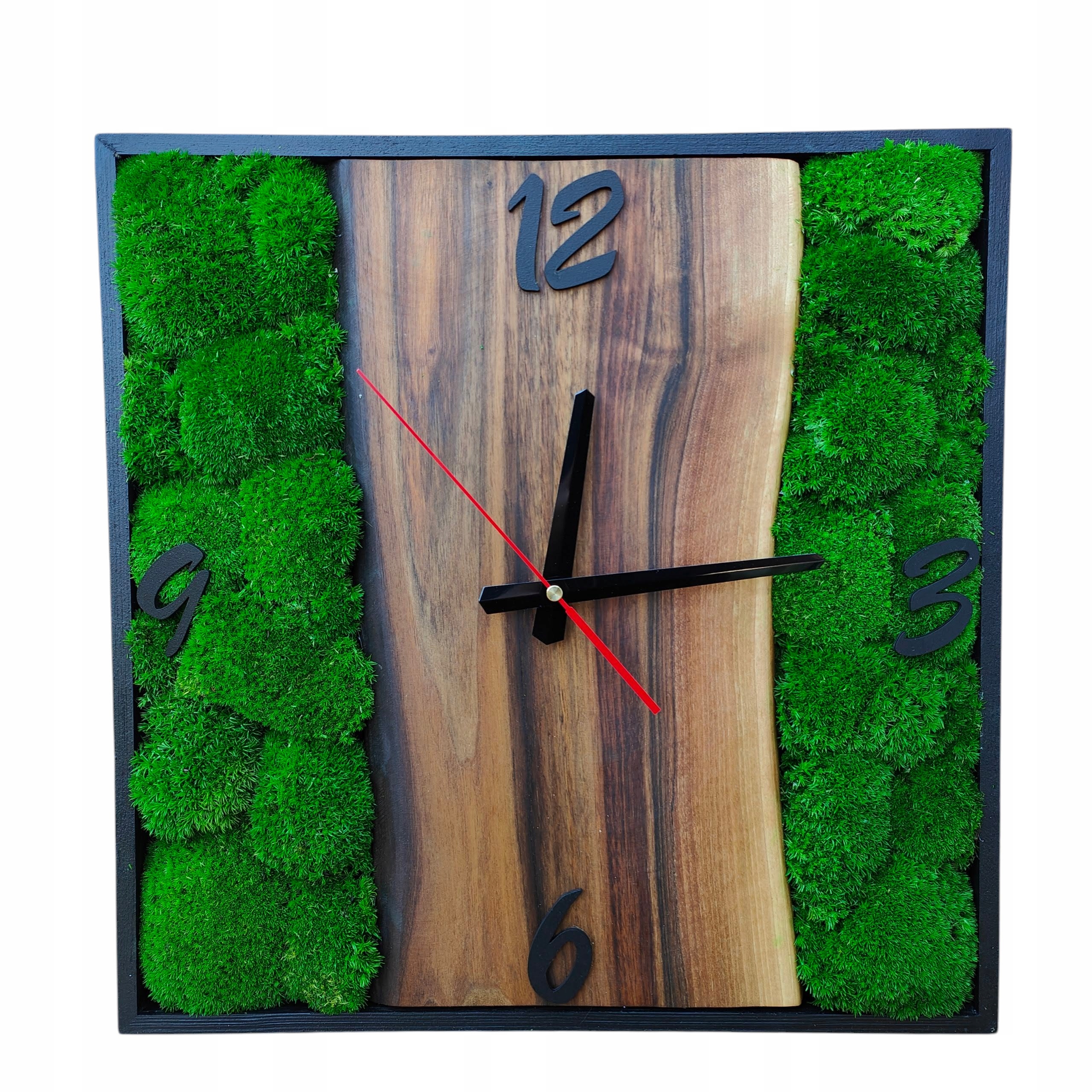 Drevené nástenné hodiny 40 s vankúšovým machom Handmade premium