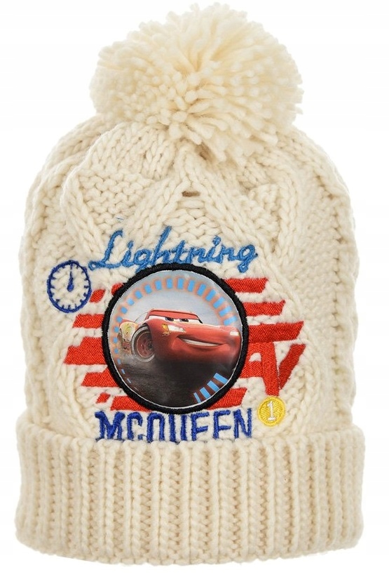 

Biała czapka chłopięca z pomponem Disney Cars 54