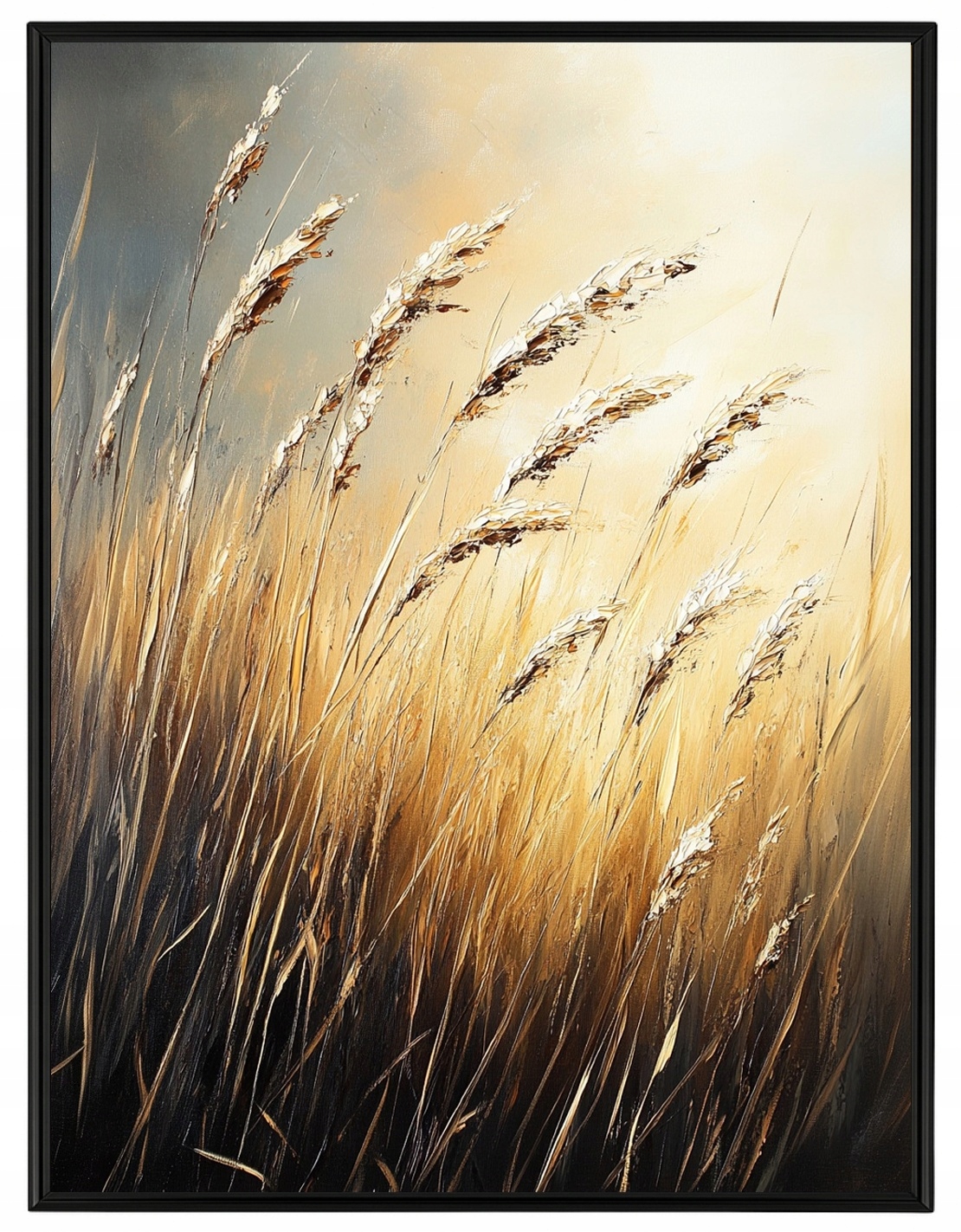 Plakát Rámeček Hliník Příroda Tráva Obiloviny Klas Pole Louka Step Vítr 60x80