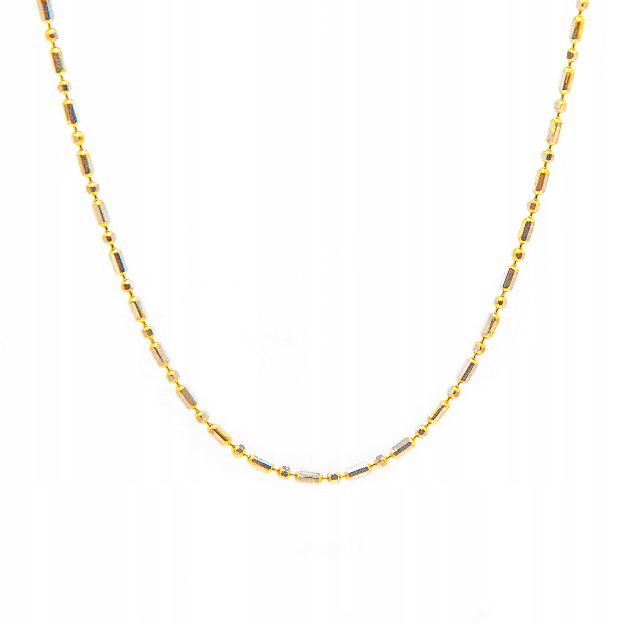 Zlatý řetízek 45 cm zlato 585 kuličky zlato bílé zlato