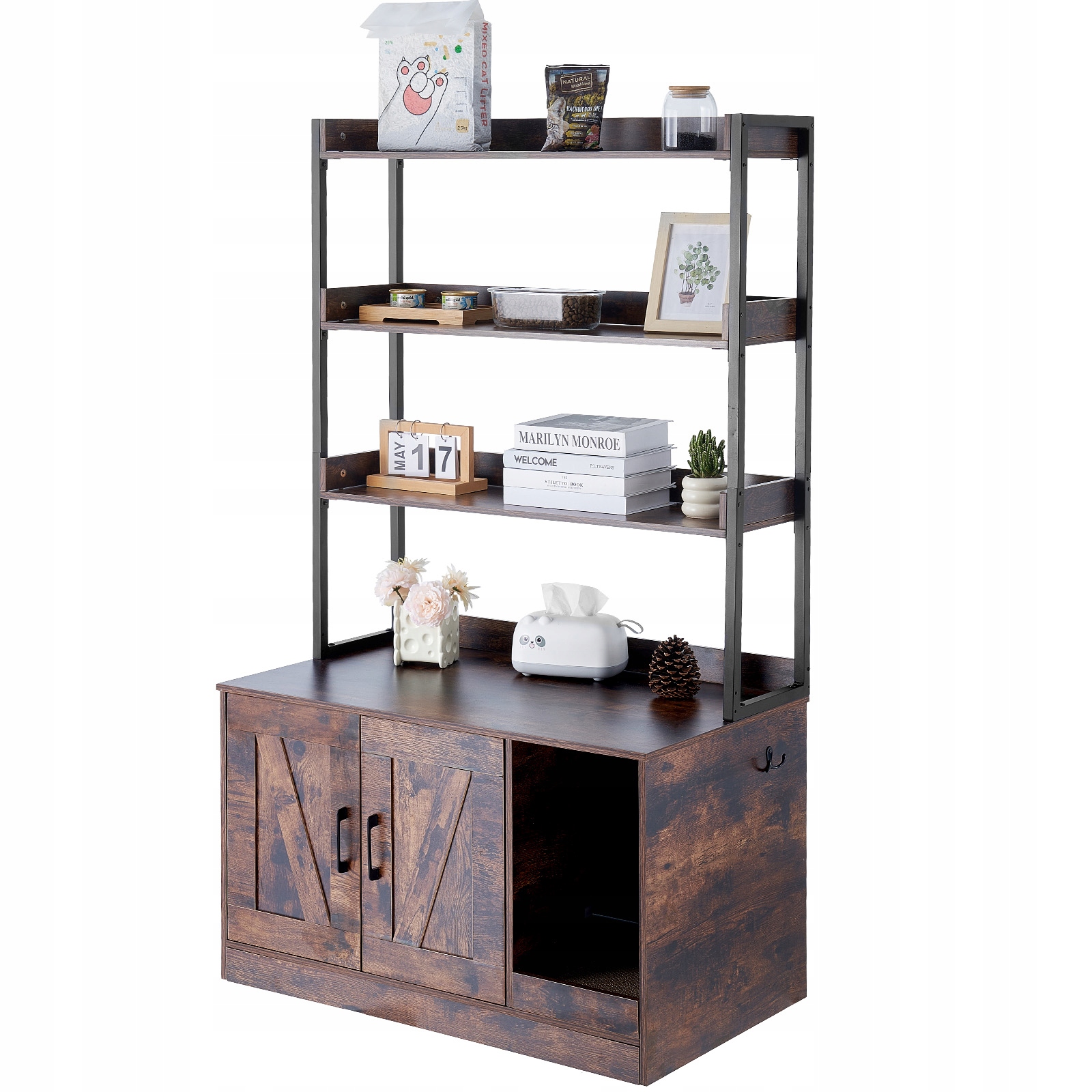 Levně Vevor Skříňka Pro Kočky Tmavě hnědá 850,1x490,2x1490MM Stylová A Praktická