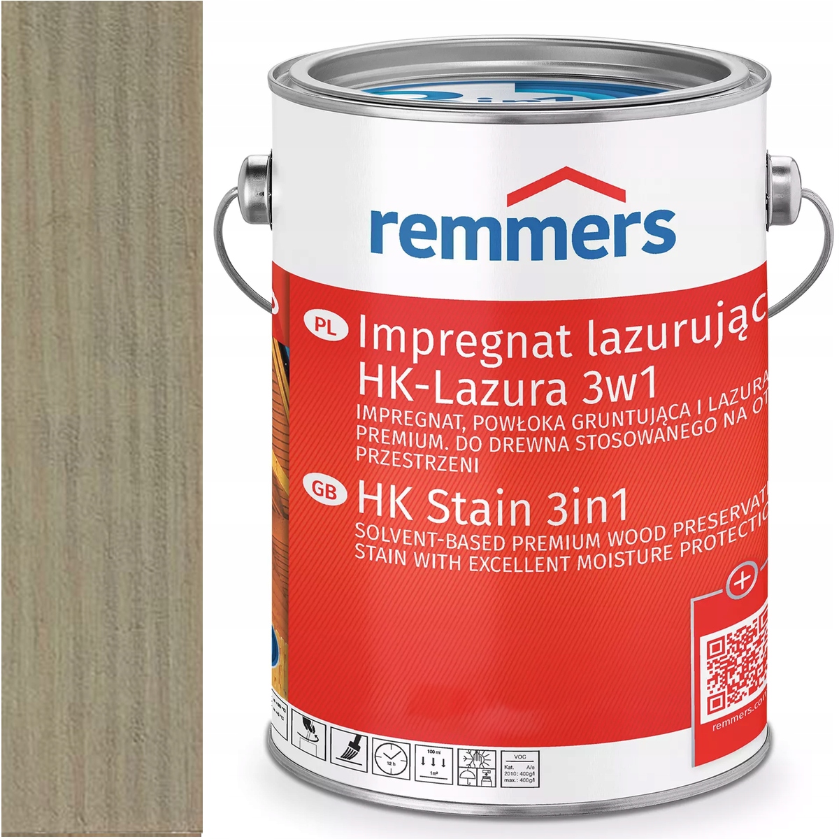 Remmers HK-Lasur Grey-Protect Ochranná lazura na dřevo Šedá Okenní 5L
