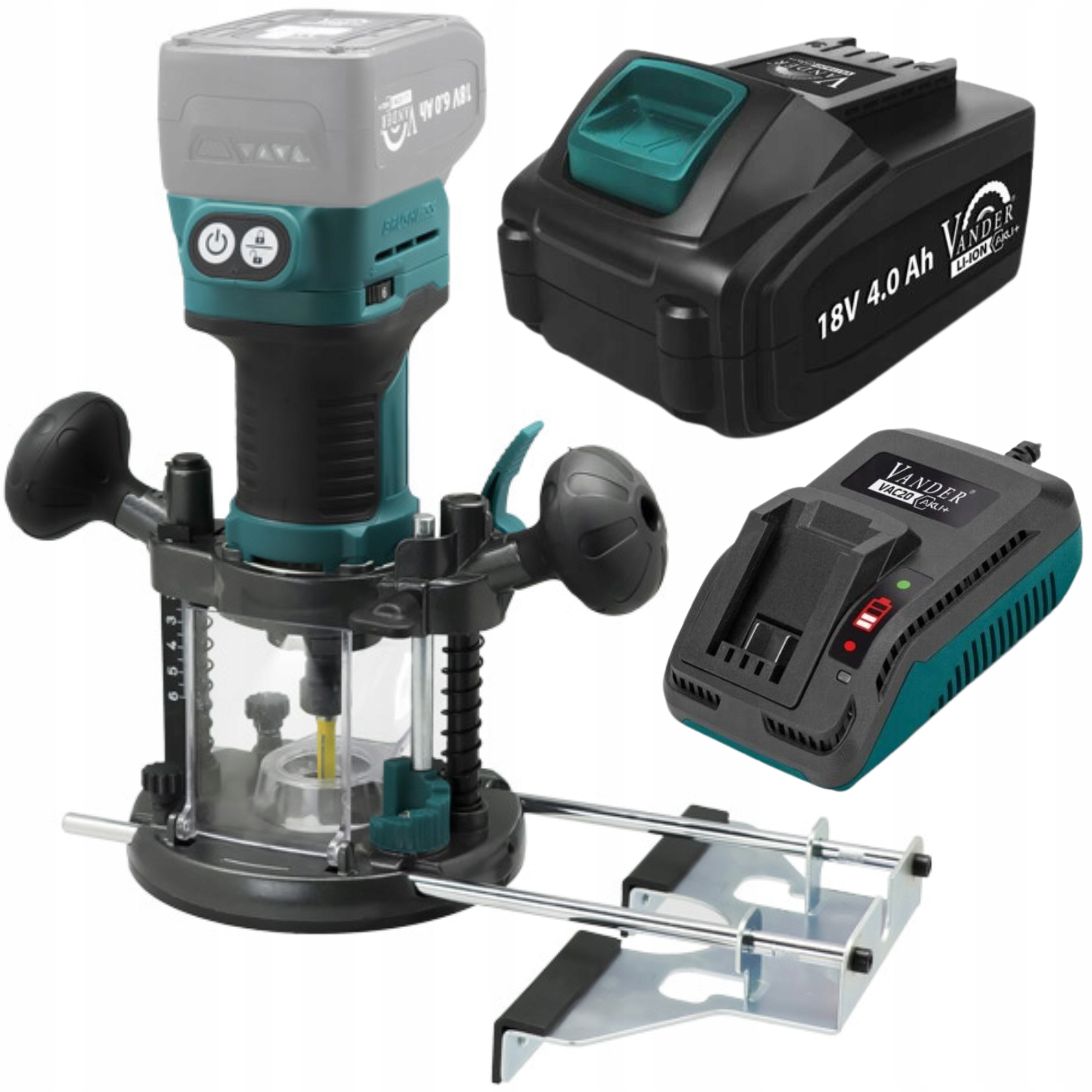 FREZARKA Górnowrzecionowa akumulatorowa AKU+ 18V 4,0Ah 6/8mm Vander