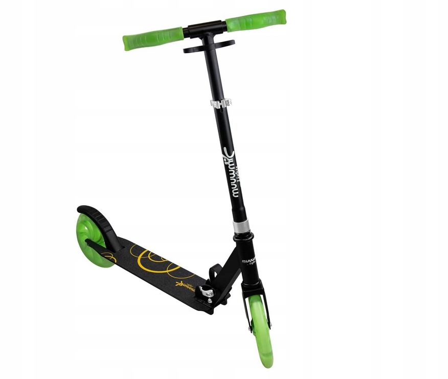 Hulajnoga dwukołowa Muuwmi 621 Zielona aluminiowa neonowa Abec 5 koła Led