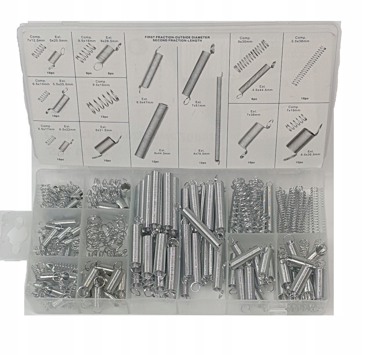 

Zestaw sprężynek metalowych mix 200szt. Sprężynki