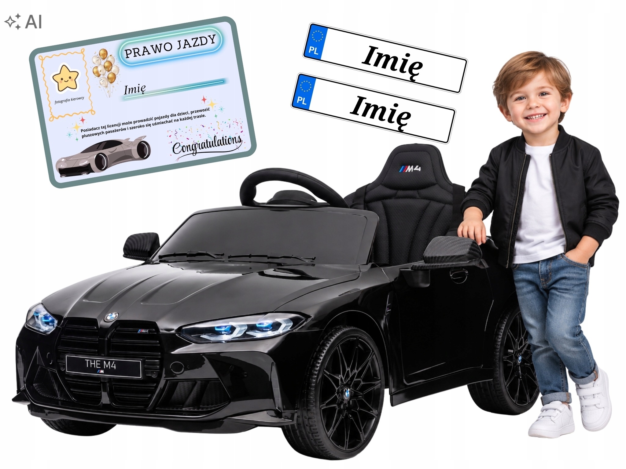 Samochód elektryczny na akumulator Bmw M4 czarny Auto dla dzieci 3 lata