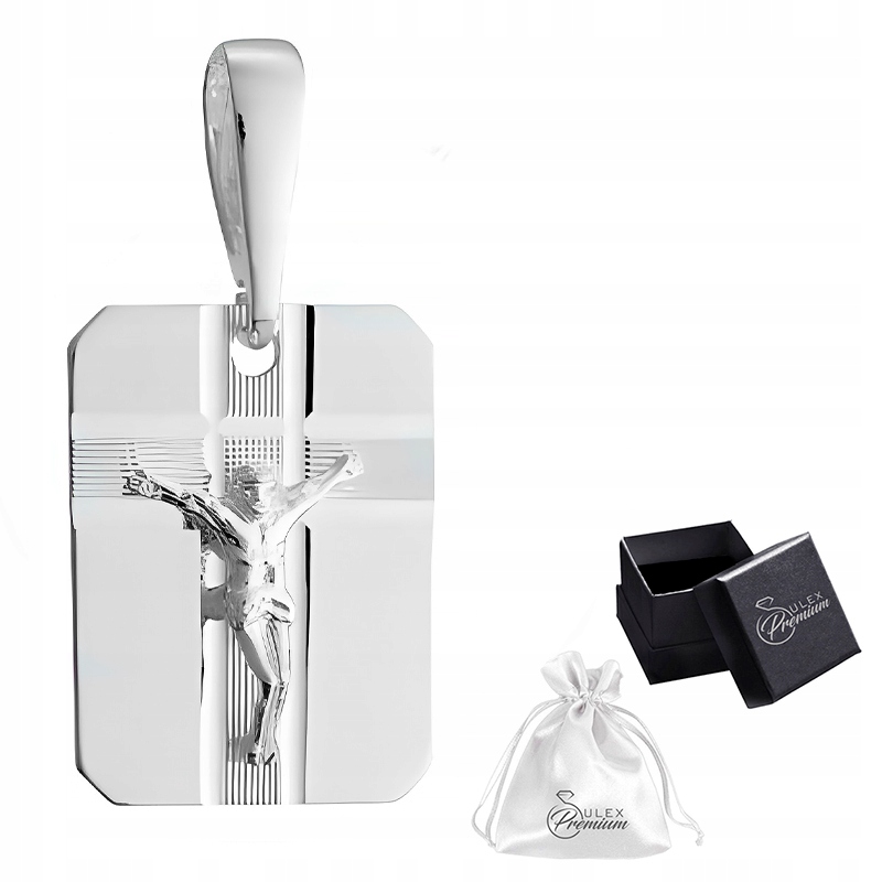 Medailon stříbro 925 Moderní medailon s Ježíšem Kristem na kříži Gravírování