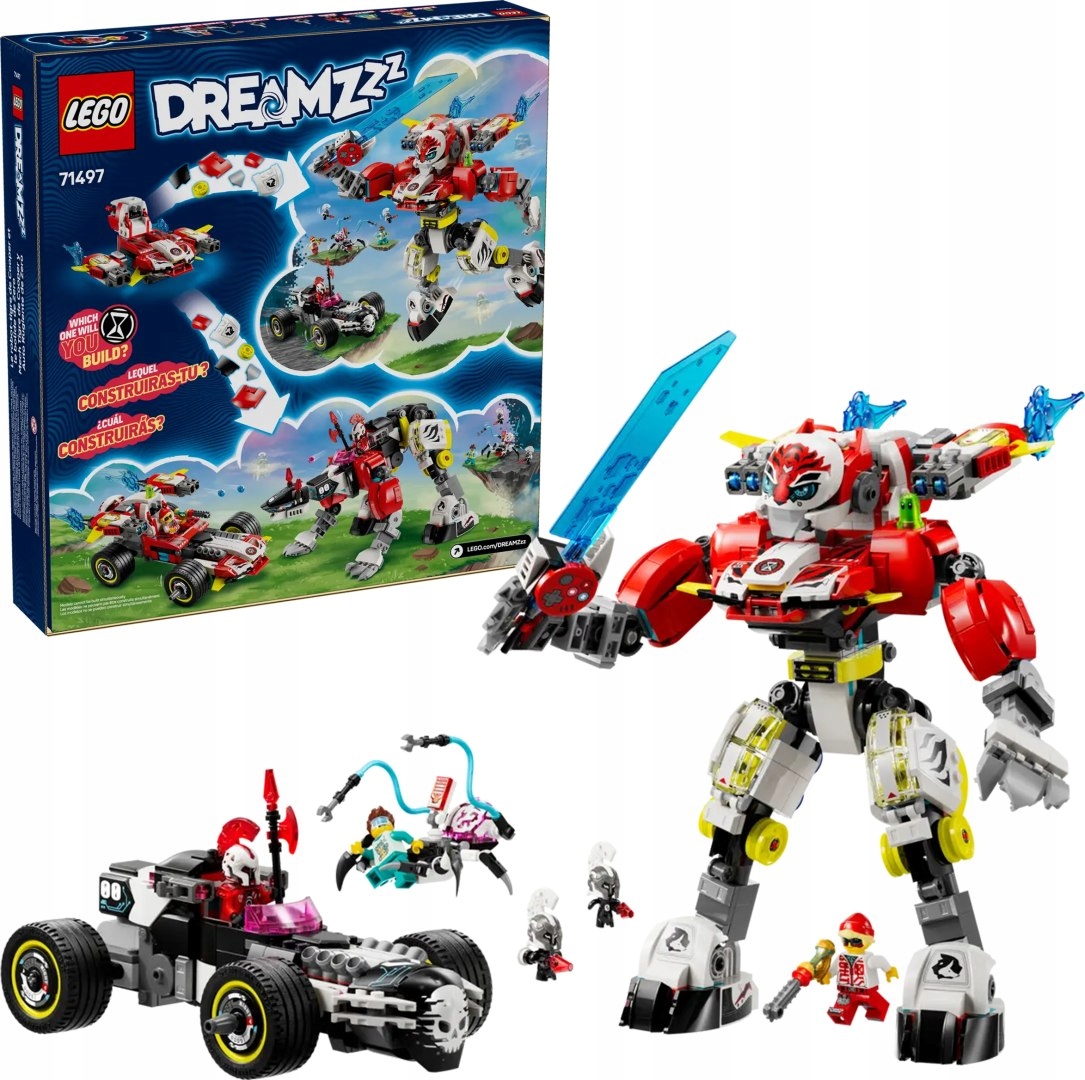71497 Lego DREAMZzz Tygří mech Coopera a hot rod Zero Lego