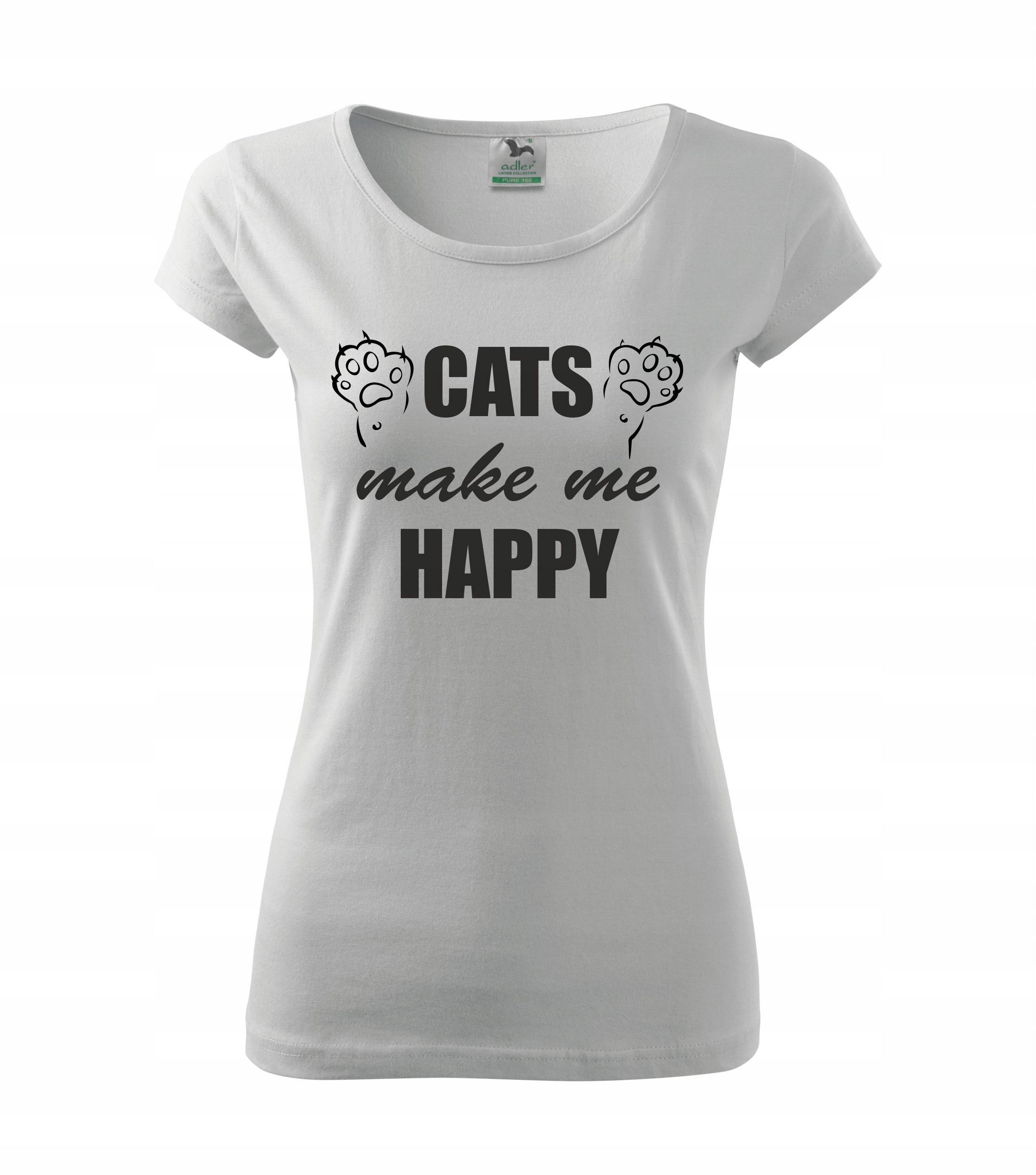 

Koszulka nadruk kot koty cats make me happy S