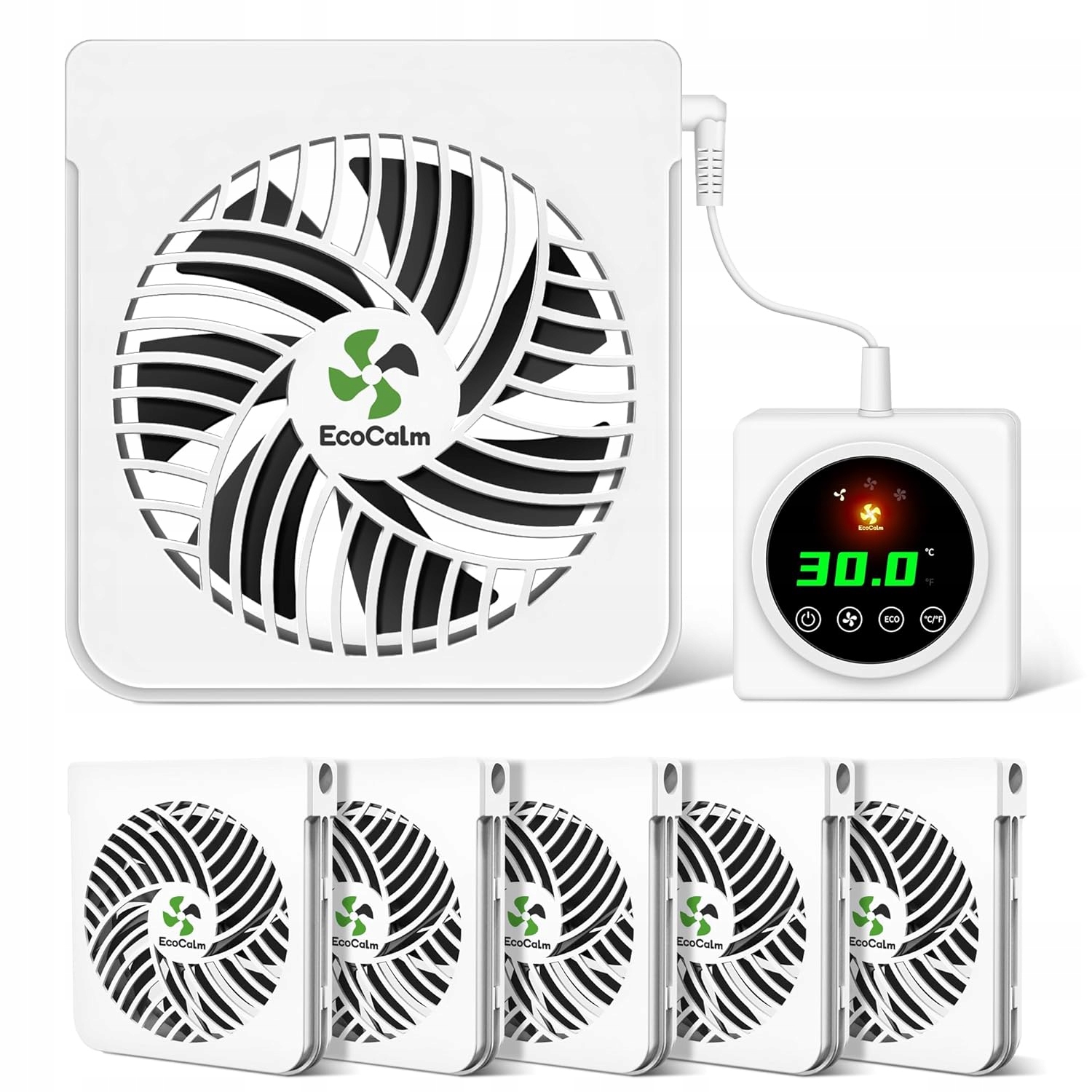 Sada 6 ventilátorov ecoCalm KP-CRV2408 na radiátor s termostatom J80