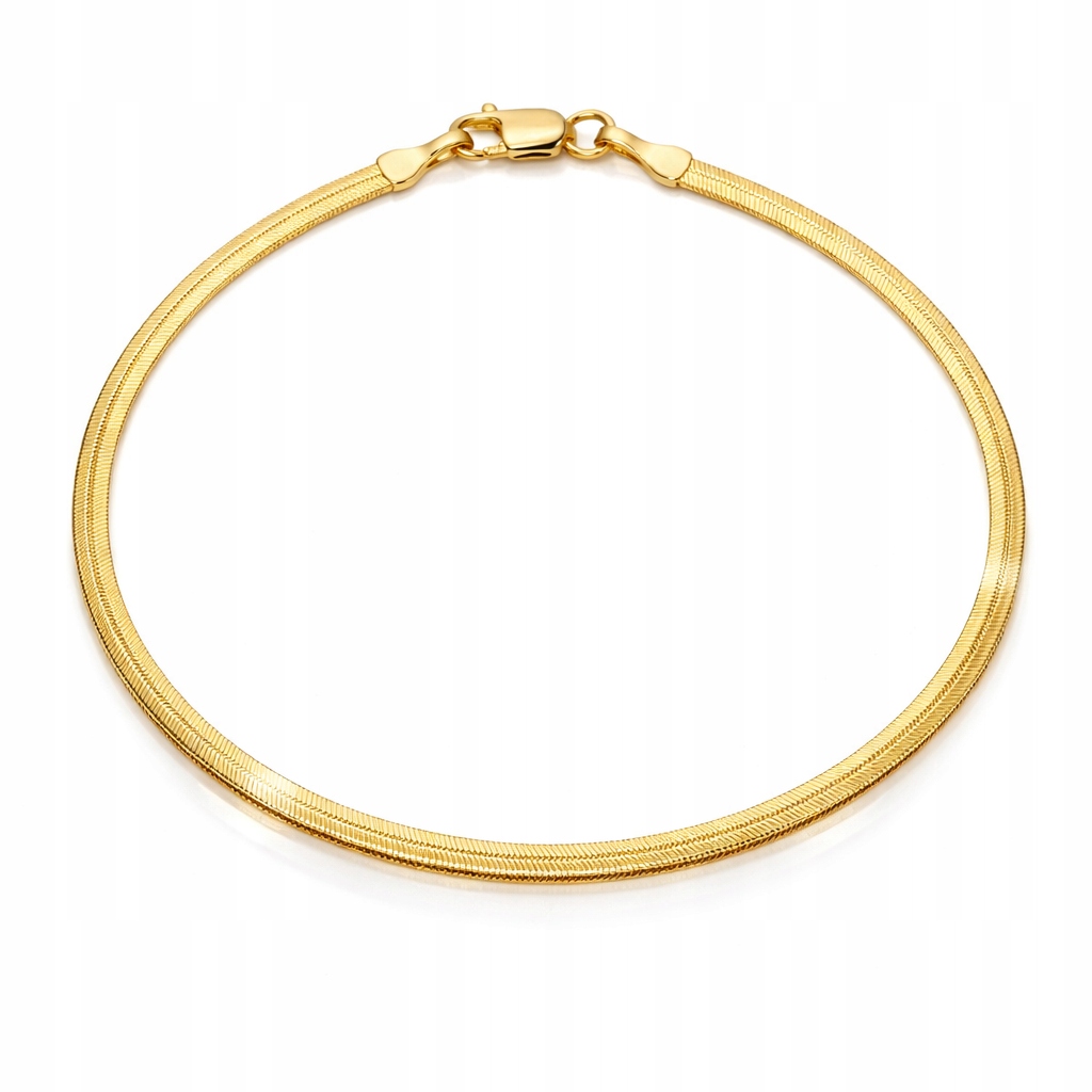 Náramek Zlatý 585 14K Úzká Páska 19 CM Elegantní Jemná