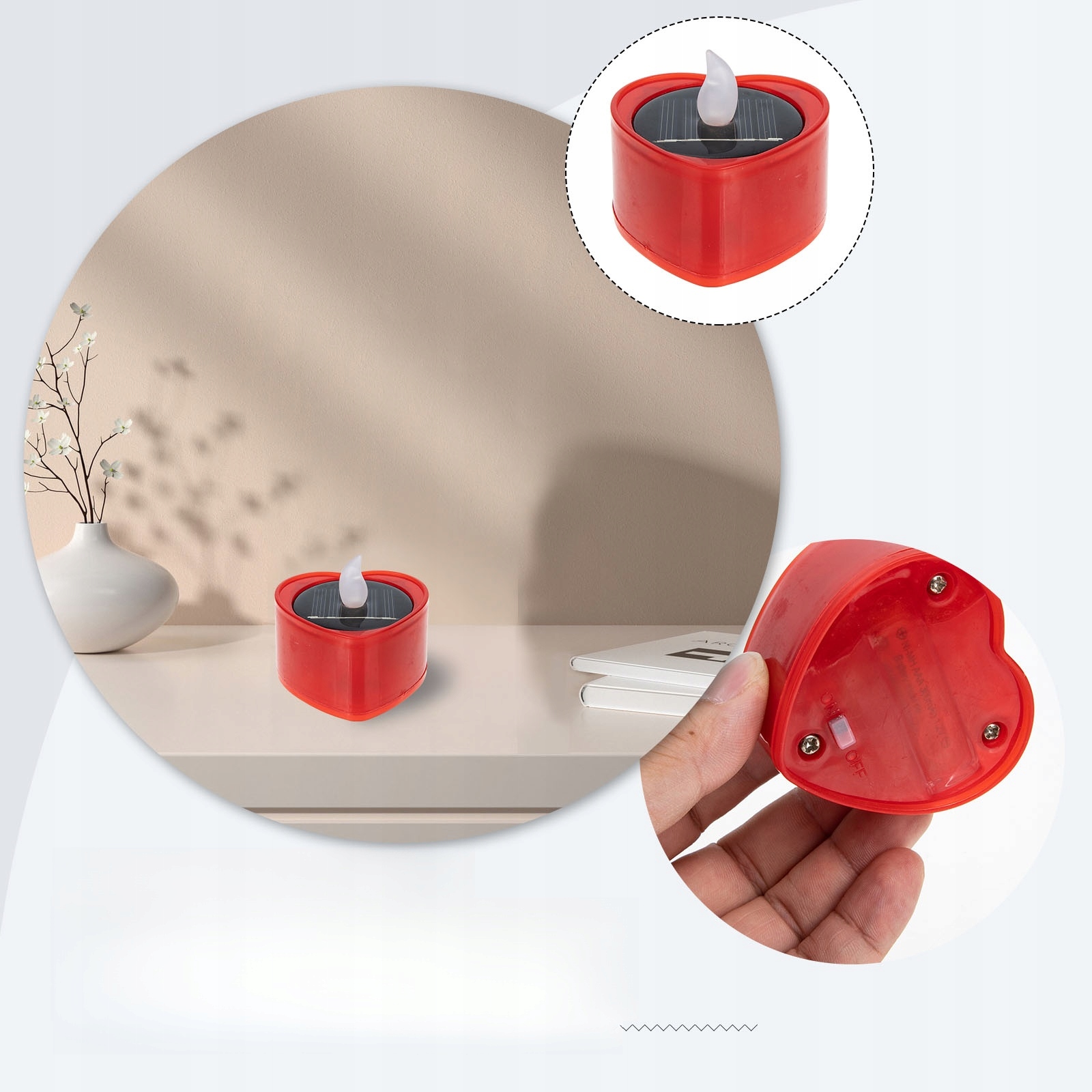 6 SZT. SŁONECZNYCH PODSTAWEK ŚWIECA LED ZASILANA SŁONECZNIE Marka bez marki