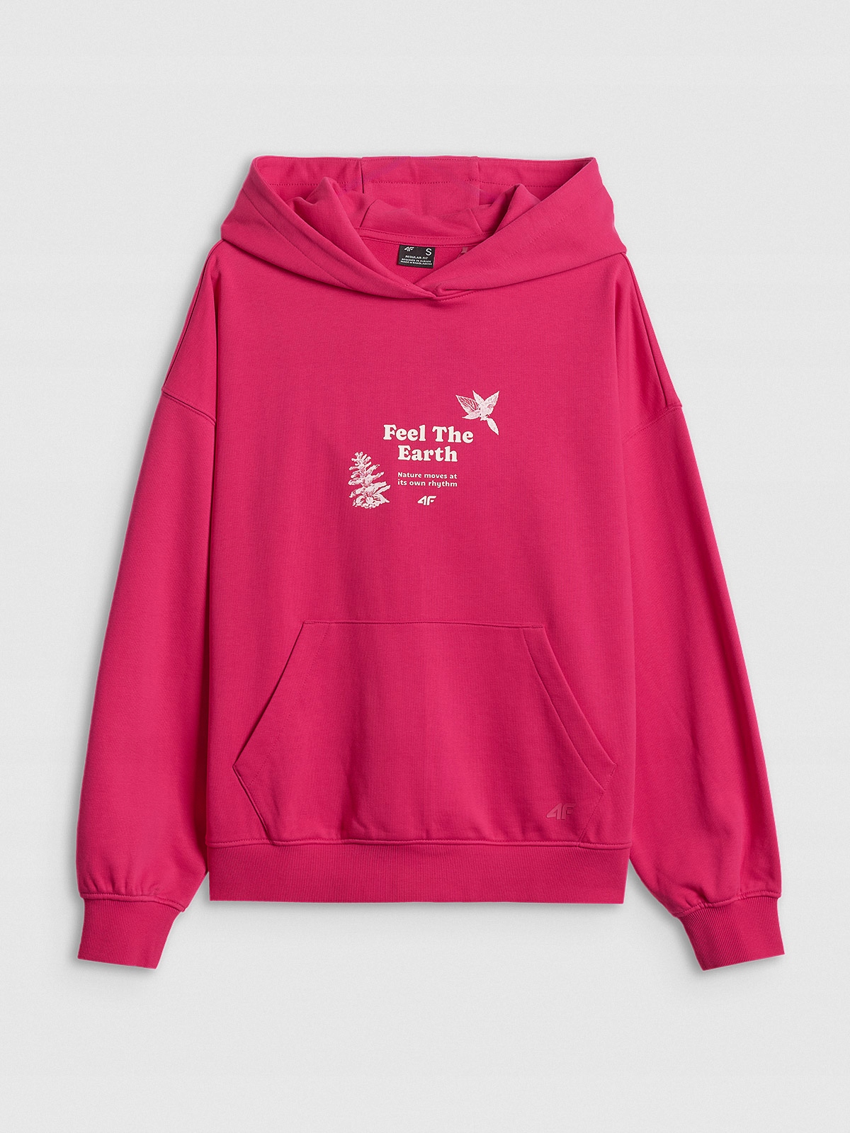 4F Tepláková Mikina Růžová Bavlněná Pohodlná M