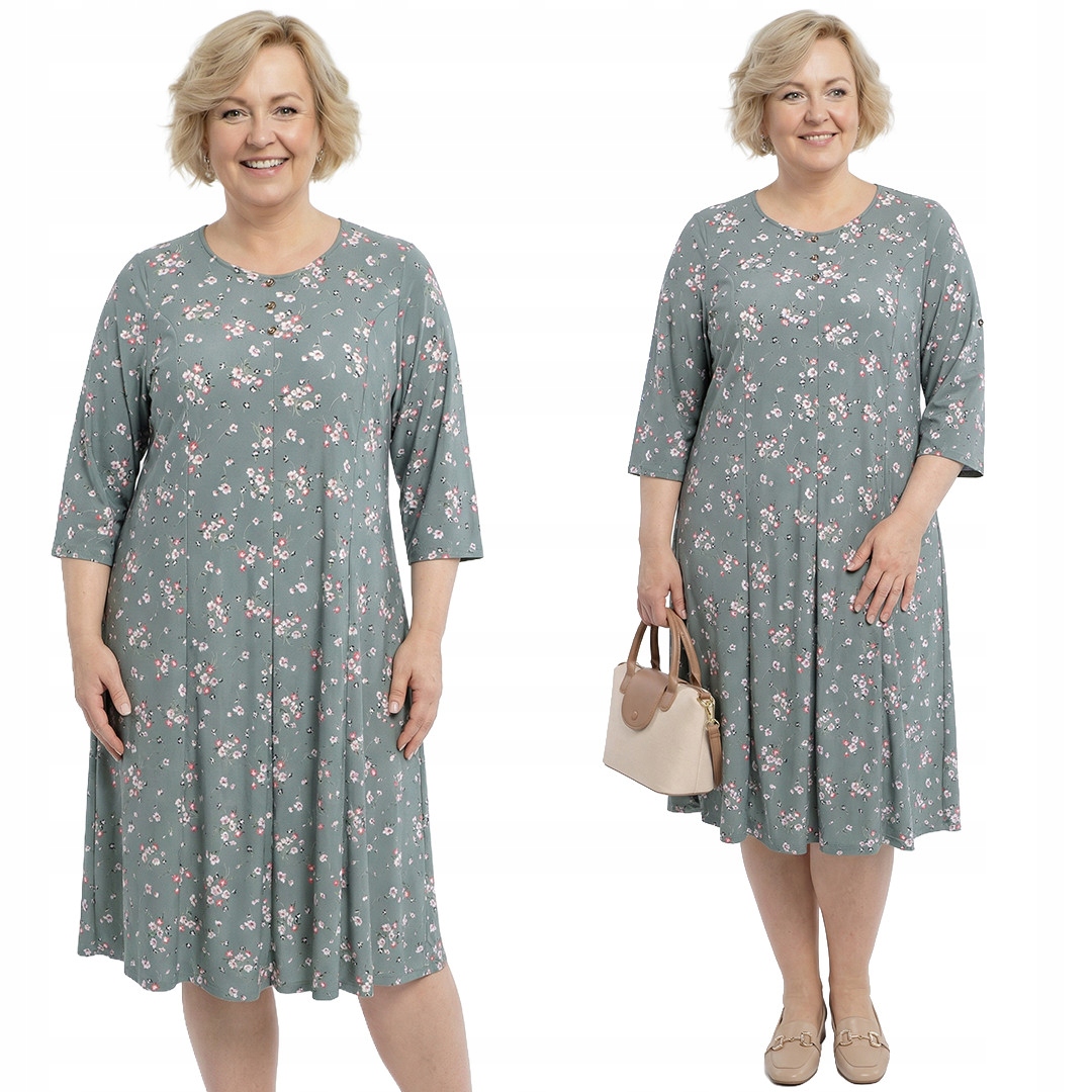 Zelené šaty plus size velikost 48/50