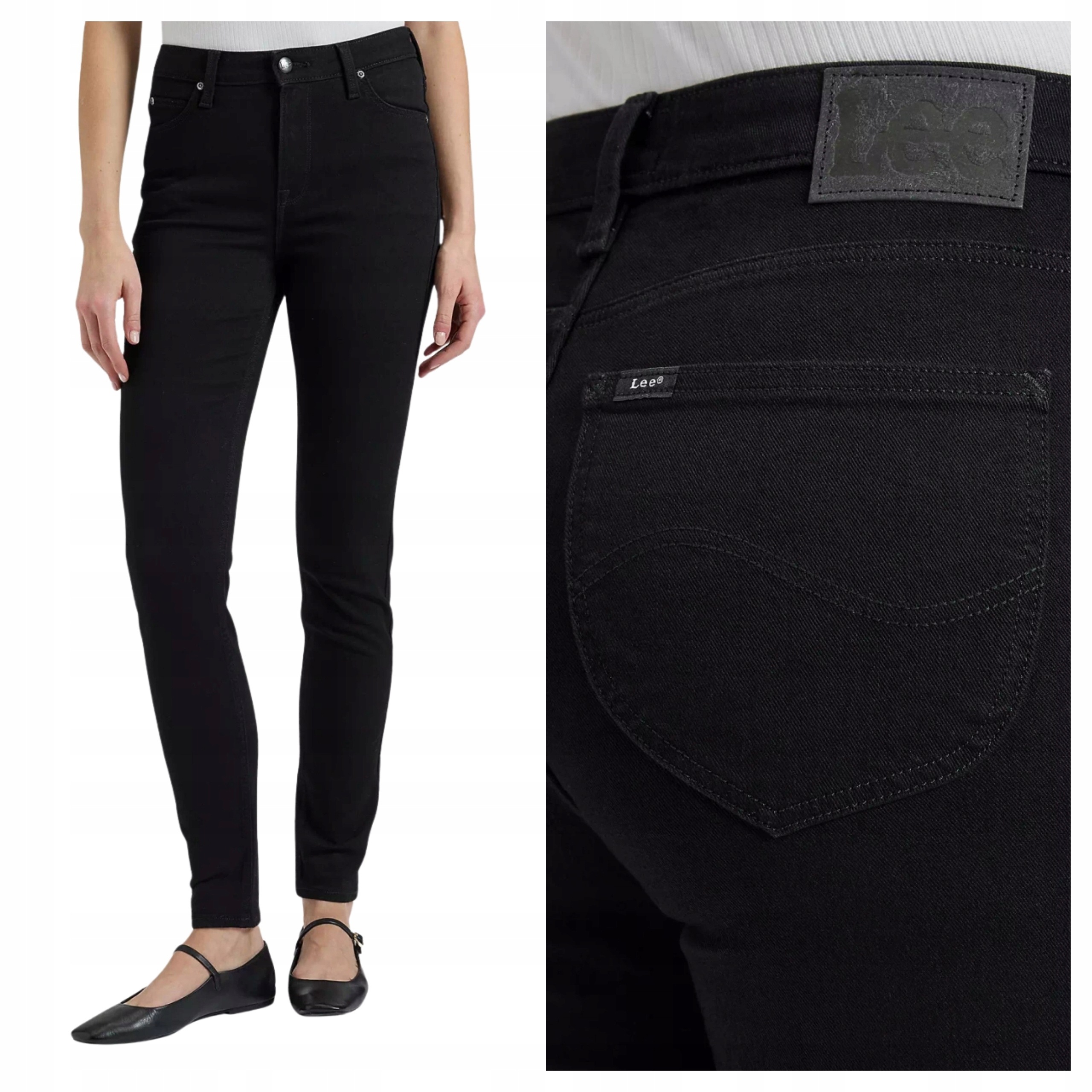 Dámské džíny Lee Scarlett High Black Rinse černé skinny W31 L31