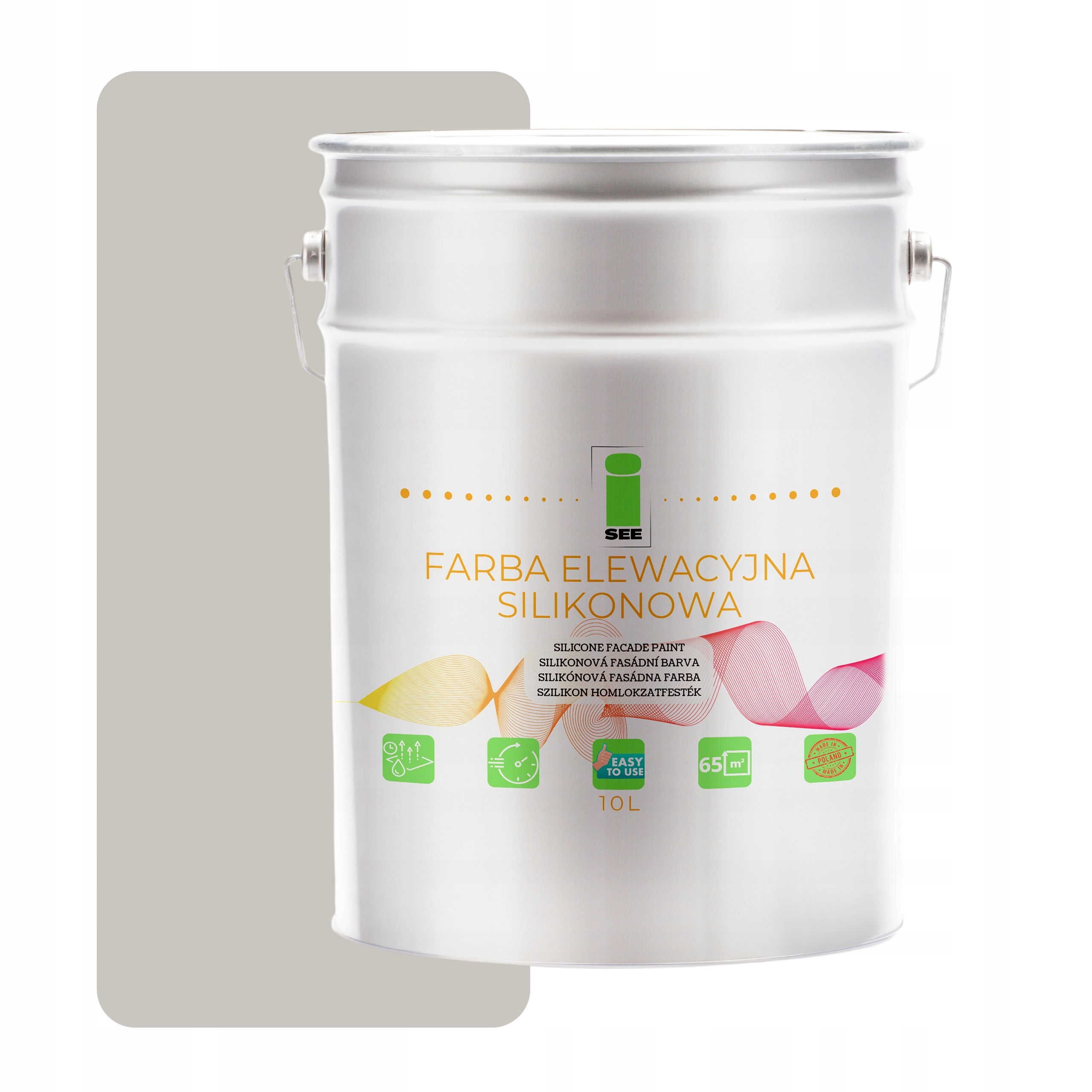 Fasádna Silikónová Fasádna Farba Šedá Teplá 10 L Paropriepustná