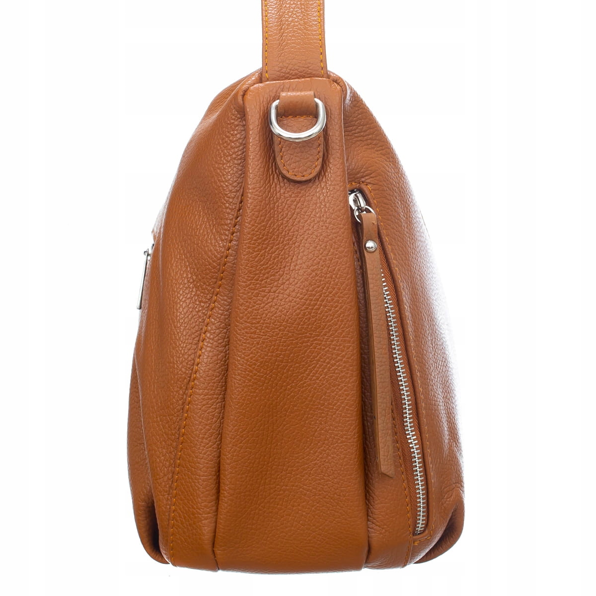 Torebka Skórzana Vezze Conta Ruda Materiał dominujący skóra naturalna licowa