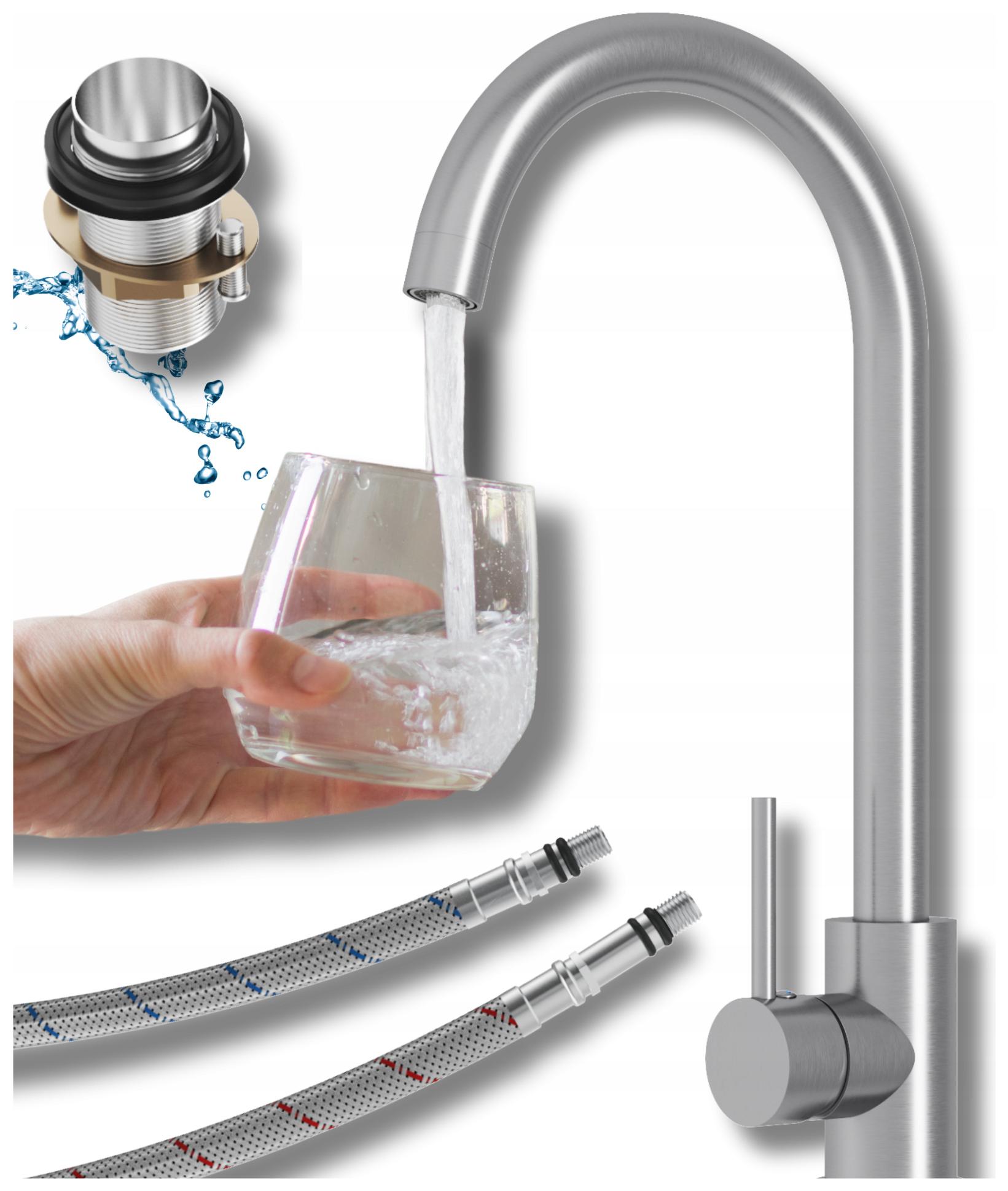 Kuchyňská baterie klasická stojící vysoká baterie do dřezu Delta inox