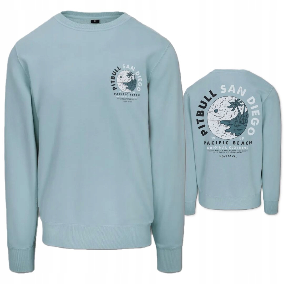 Pitbull West Coast Pánská Mikina Bez Kapuce Planetsurf Světle Modrá XXL