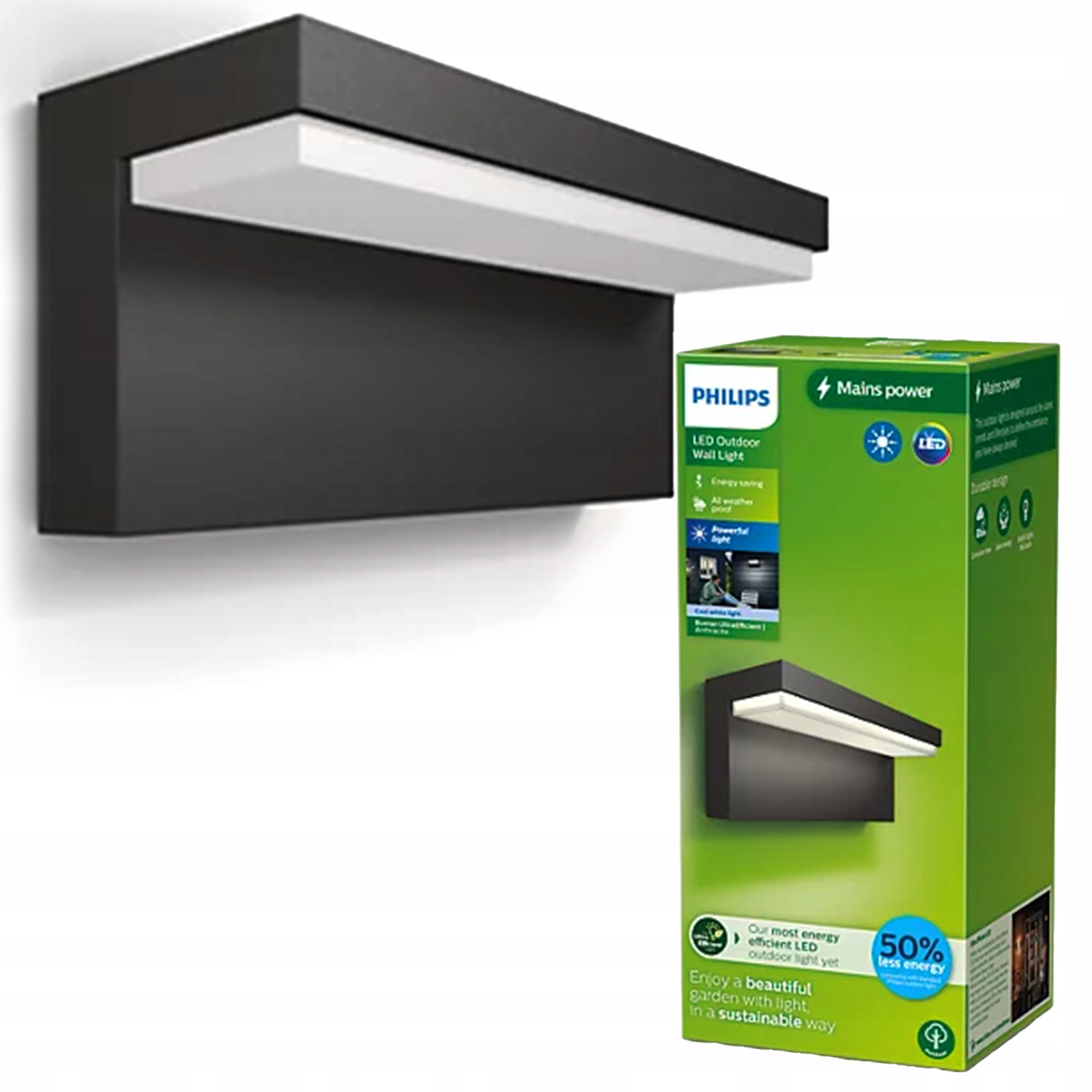 Led záhradná lampa Fasádna nástenná lampa Bustan 3,8W 4000K IP44 Philips