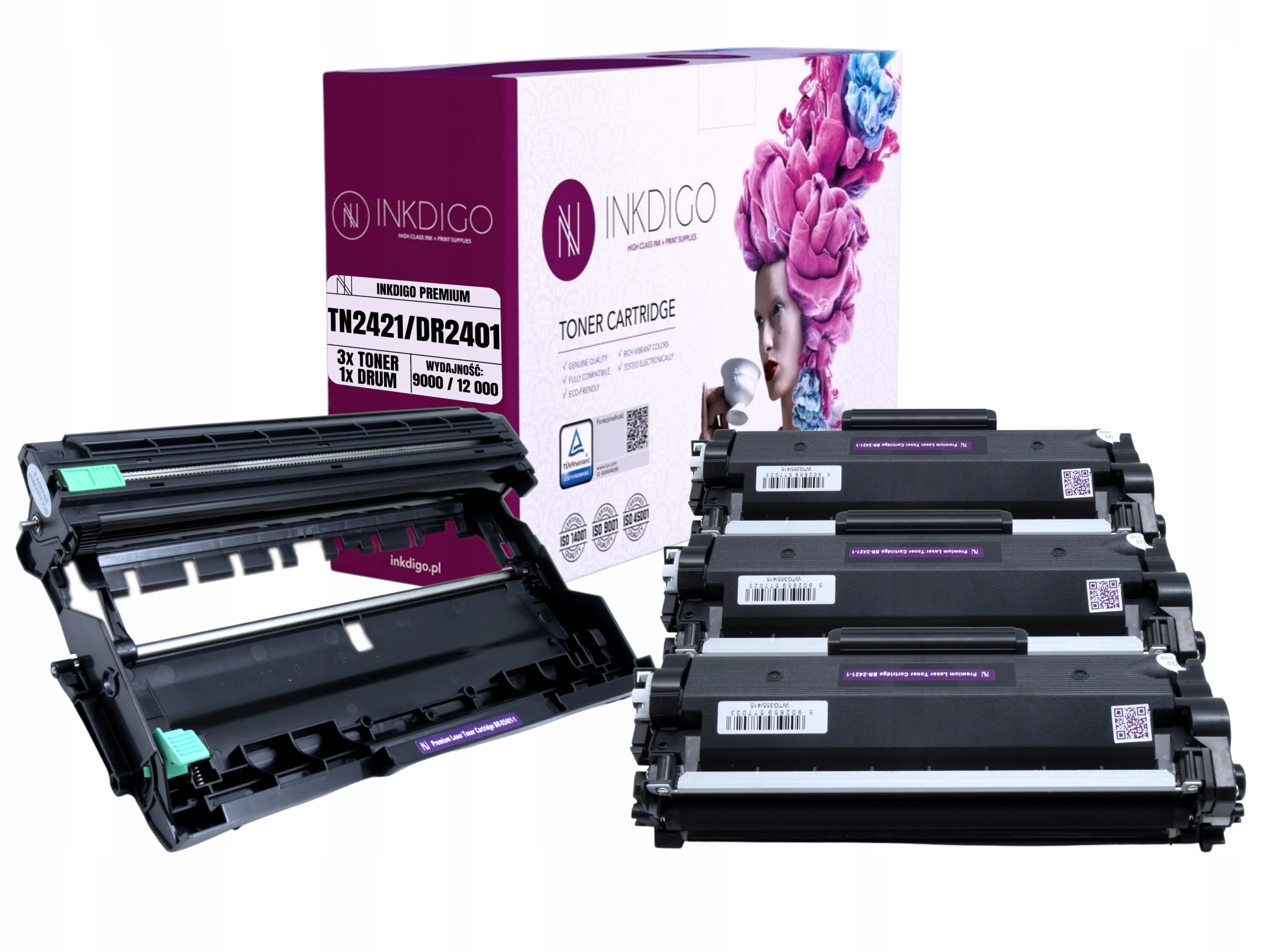 3 Tonery + Bęben do drukarki BROTHER MFC-L2712DN