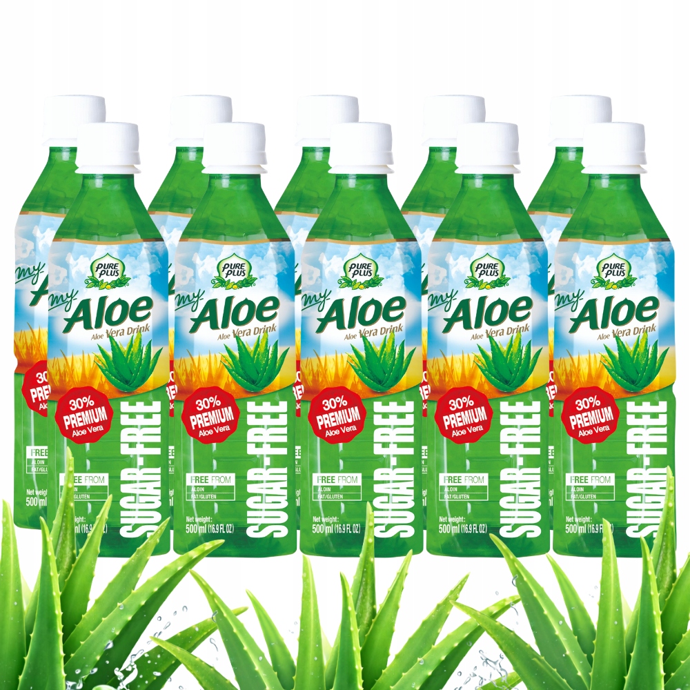 Pure Plus Aloe Vera Sugar Free 20 x 500 ml, Bez Cukru, napój aloesowy