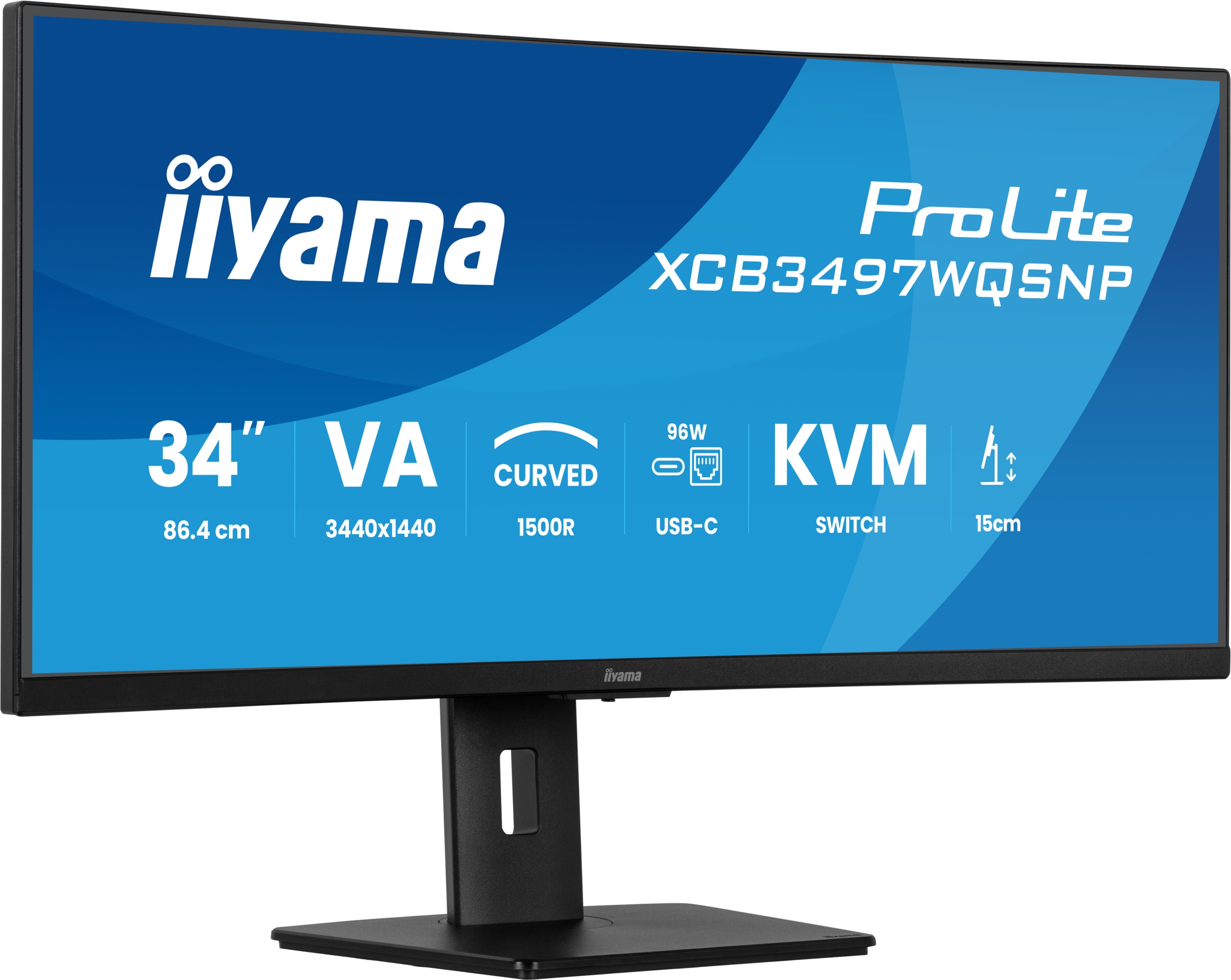 Monitor iiyama XCB3497WQSNP-B1 34 zakřivený Va Led Uwqhd 0,4ms 120Hz,