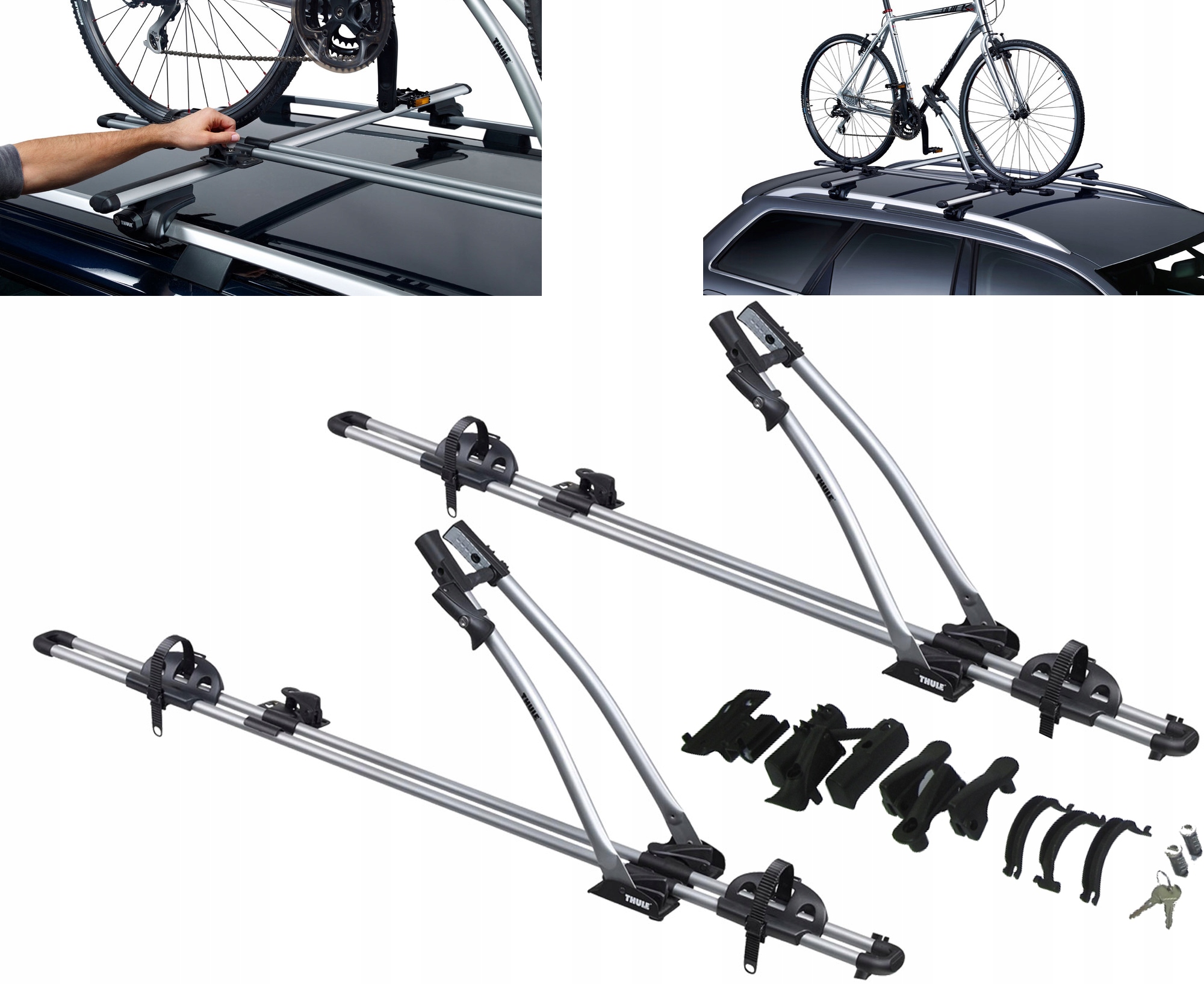 2x BAGAZNIK DACHOWY UCHWYT ROWEROWY THULE FreeRide