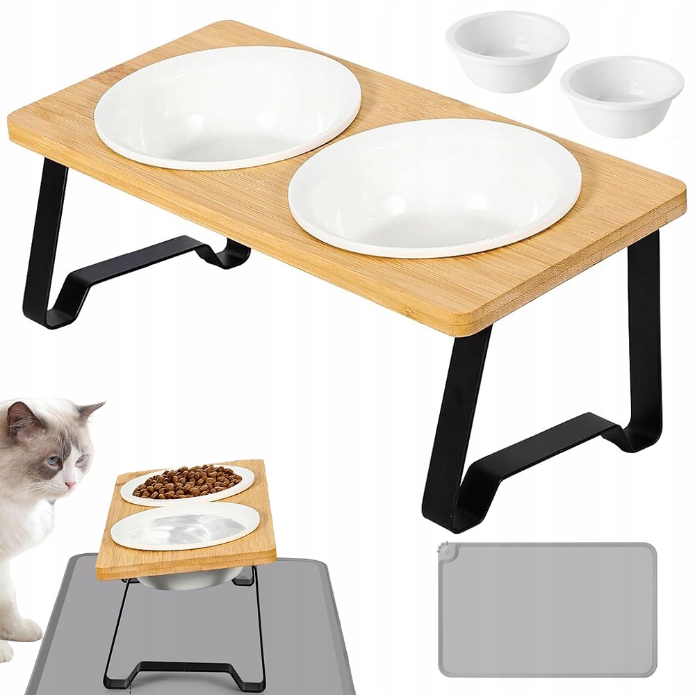 Levně Sada Na Krmení S Keramickými Miskami A Silikonovou Podložkou Pro Malé Psy