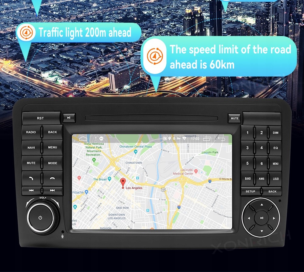 Radio Android GPS MERCEDES W164 WiFi PL ML GL 4/64 Montaż 2-DIN