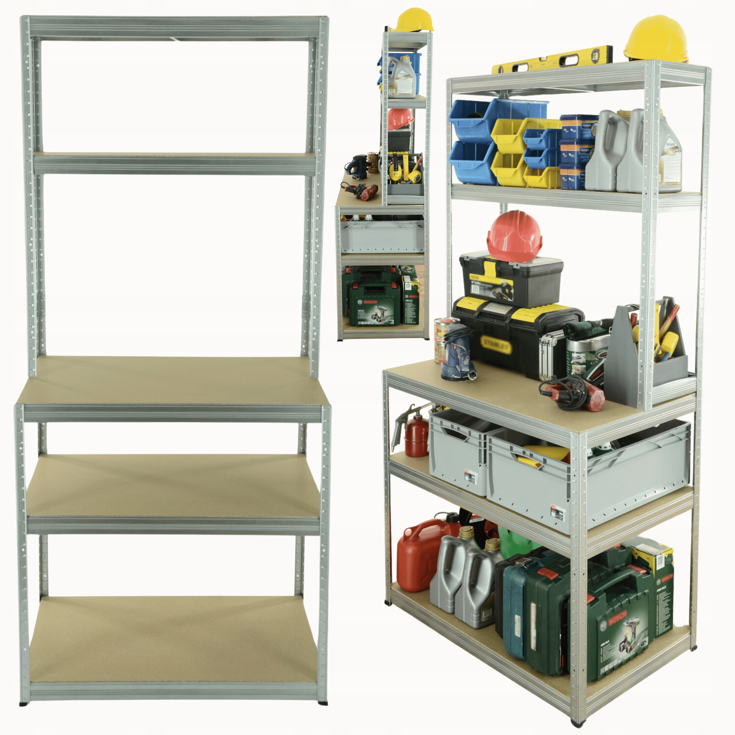 Pracovný stôl kovový regál garážový 196x90x60 275 kg Hdf police