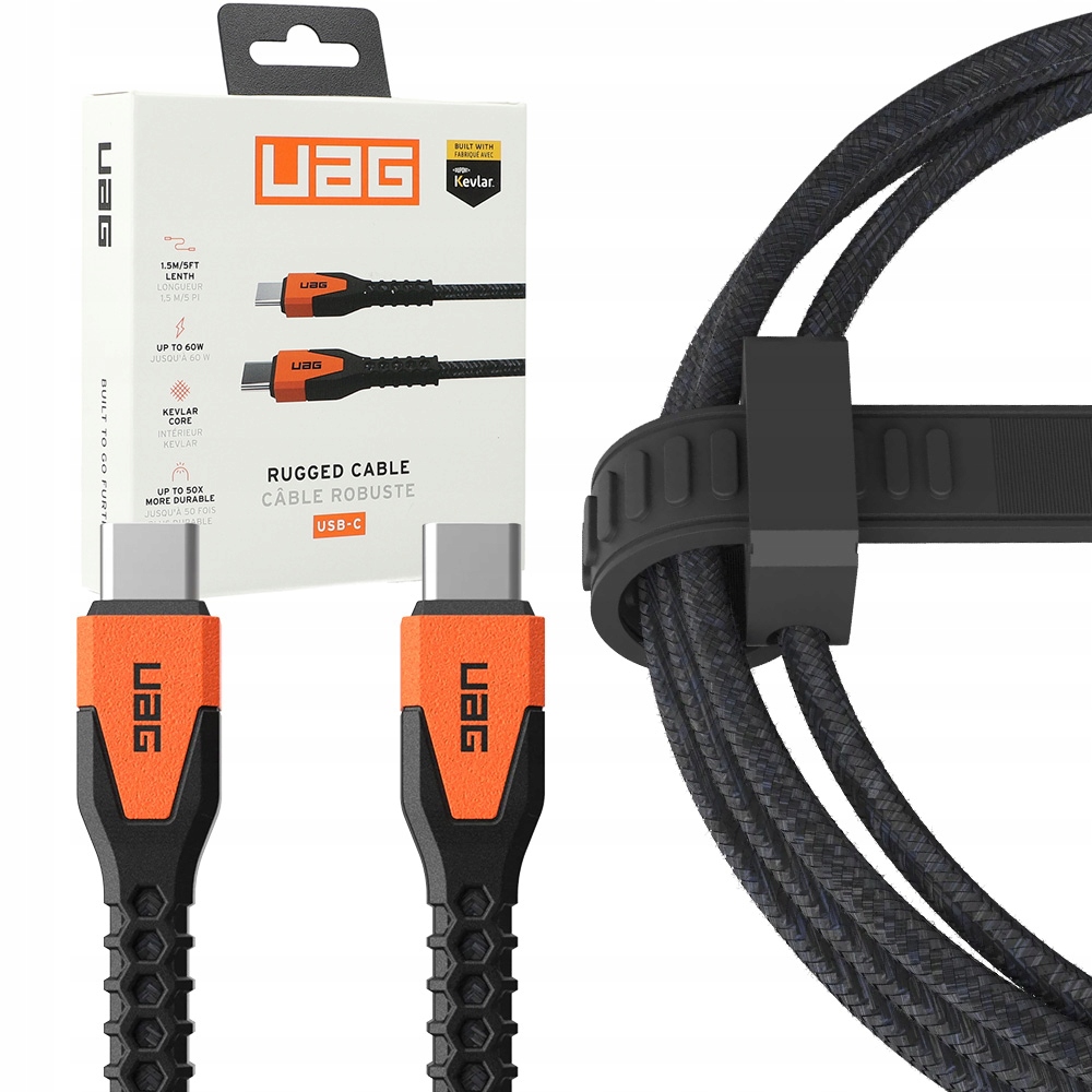 Kabel Usb-c, 60W rychlý a silný, pancéřovaný nylonový kabel, 150 cm Uag