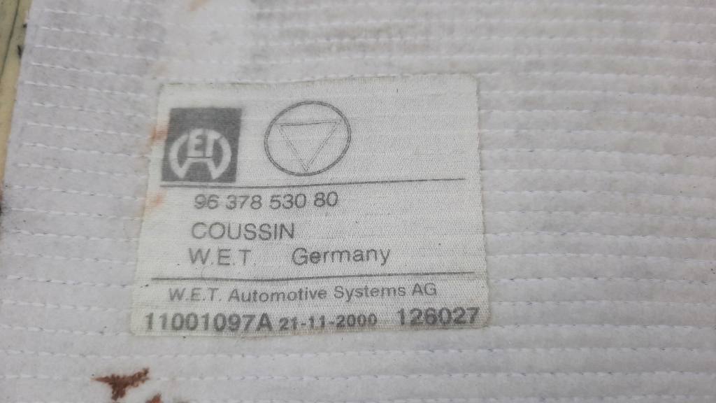 кресло 9637853080 peugeot 206 CC