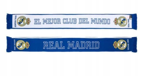 Szalik Real Madryt dwustronny Desde 1902 biało-niebieski szal kibica 937