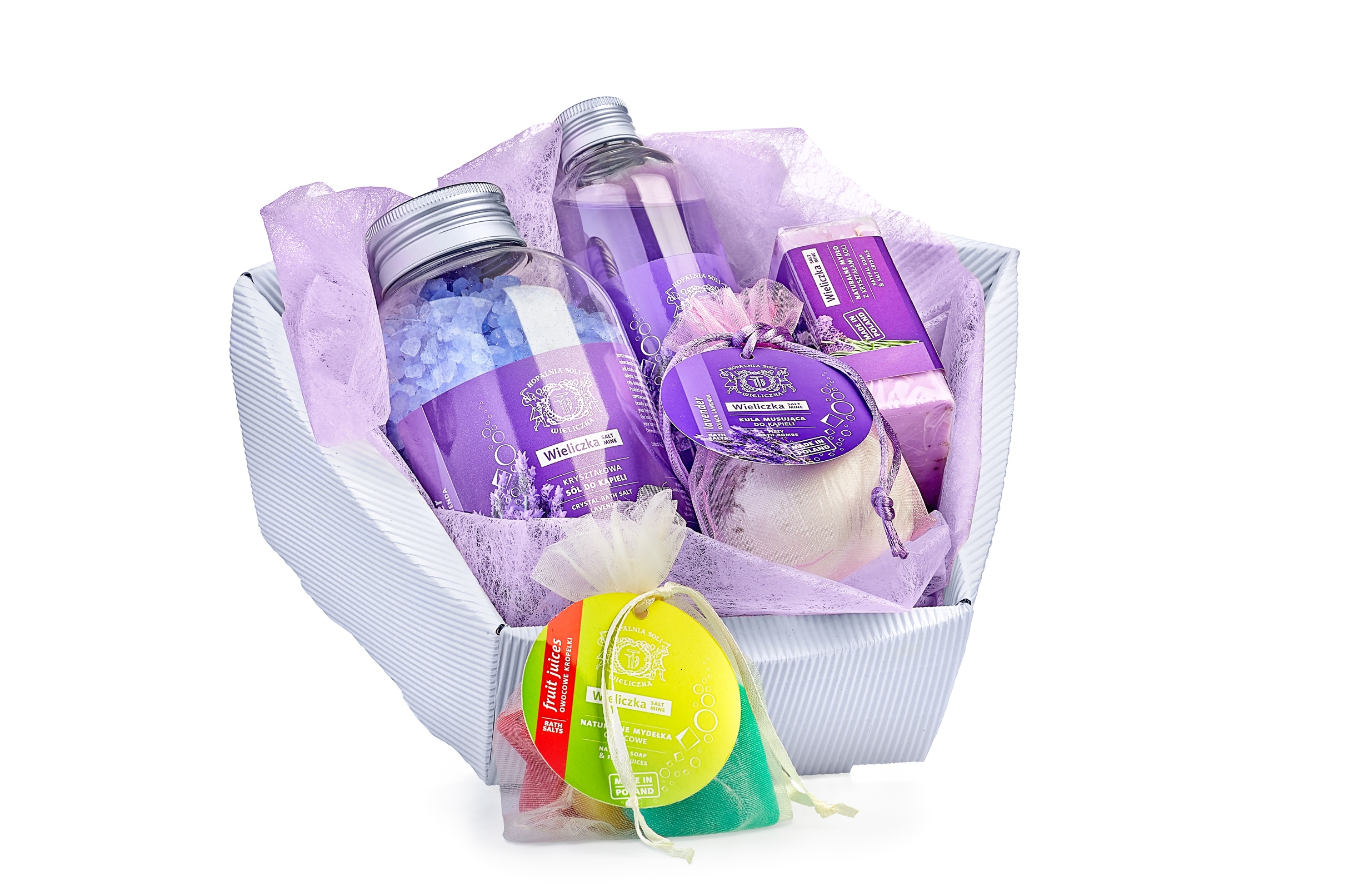 Zestaw upominkowy lawenda dla niej pod choinkę sól kule do kąpieli