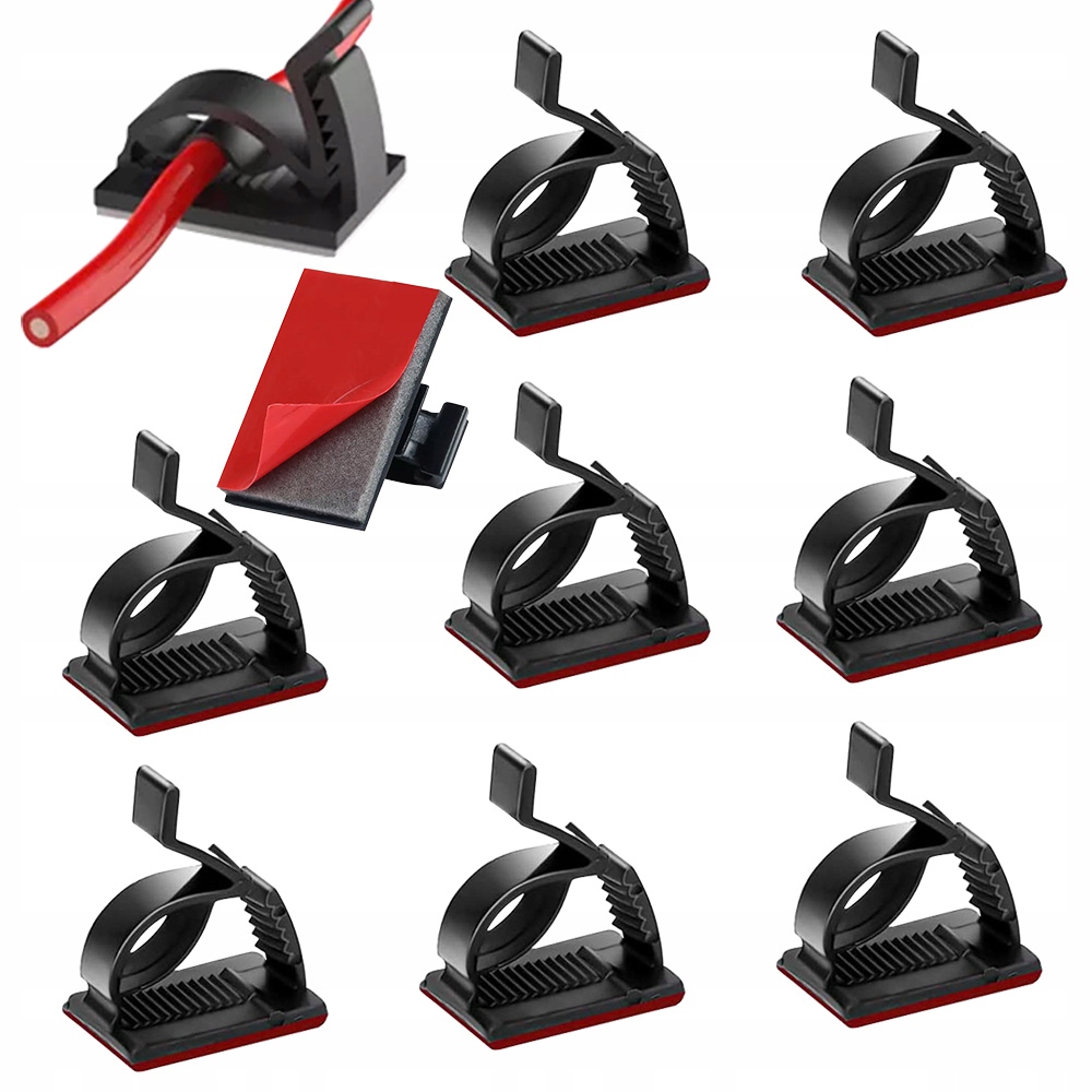 

Zestaw 10x Organizer Klips Zaczep Do Kabli 3M